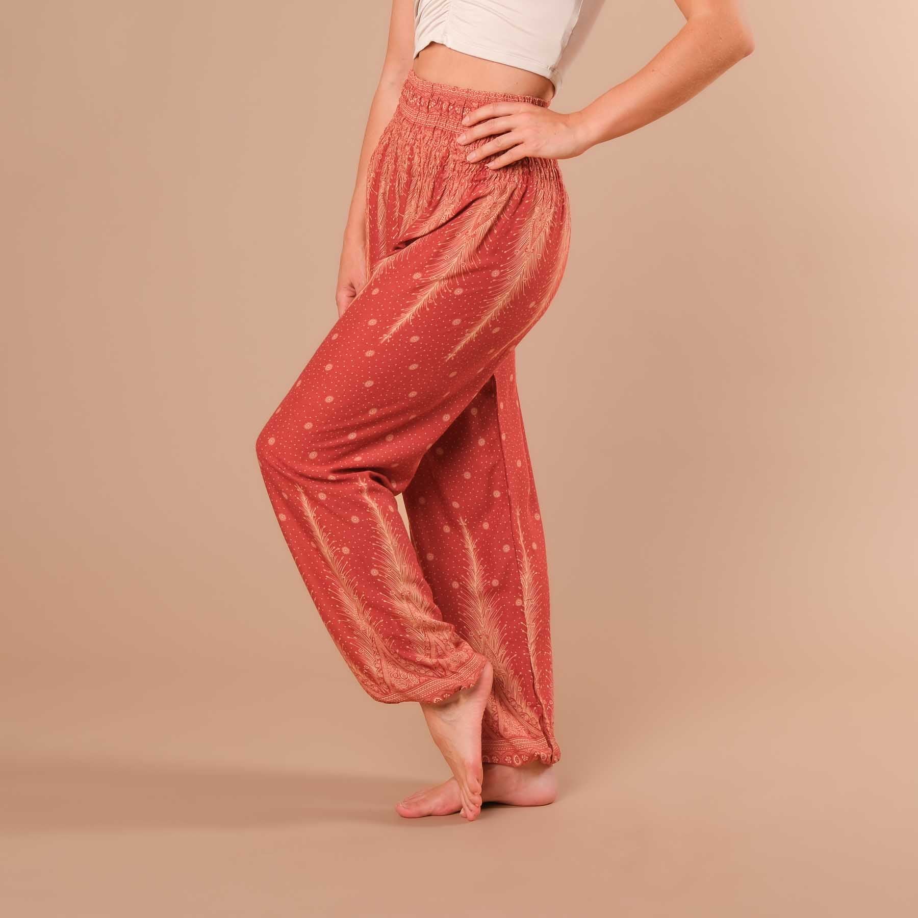 Pantaloni harem, pantaloni harem per lo yoga e il tempo libero arancione bohémien