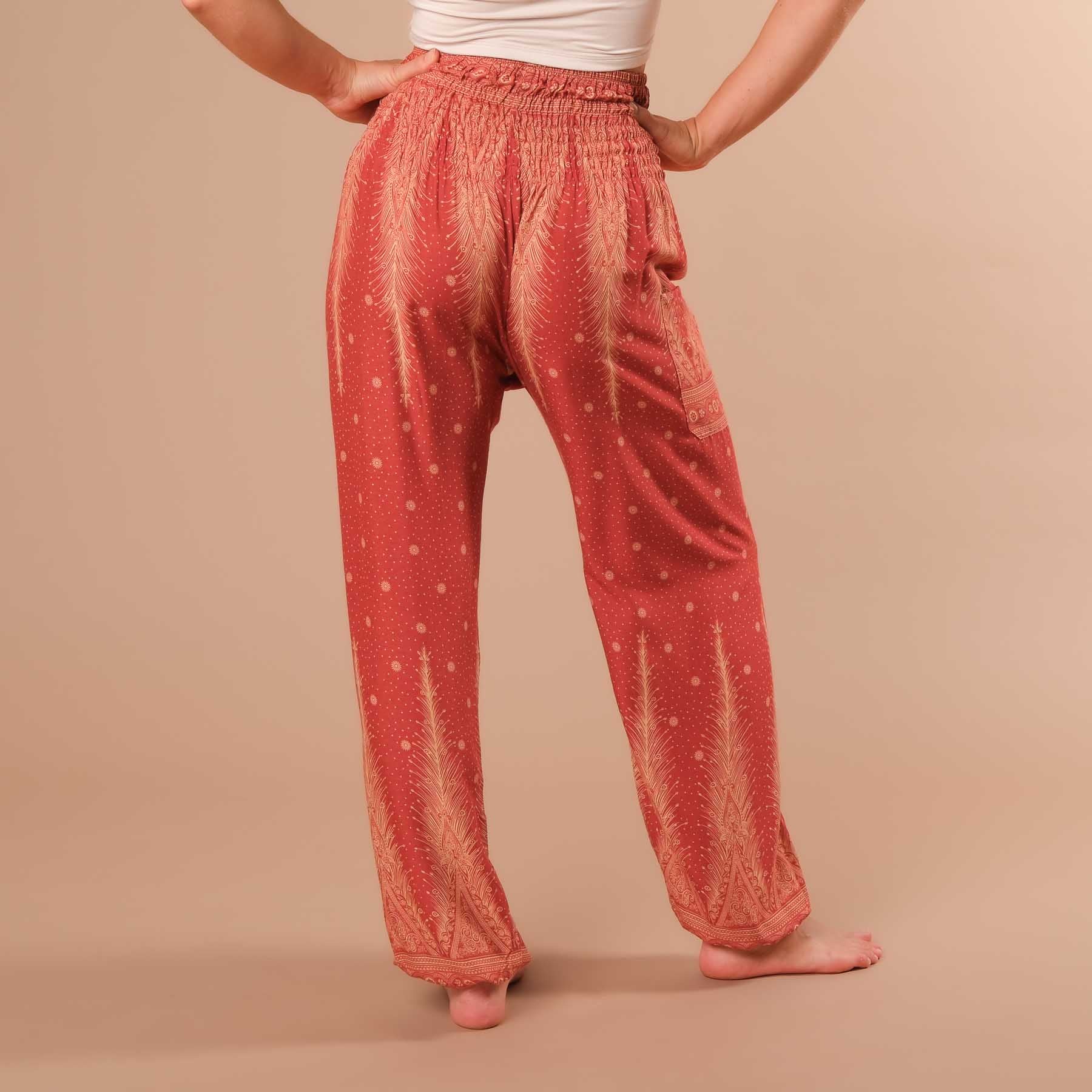 Pantaloni harem, pantaloni harem per lo yoga e il tempo libero arancione bohémien