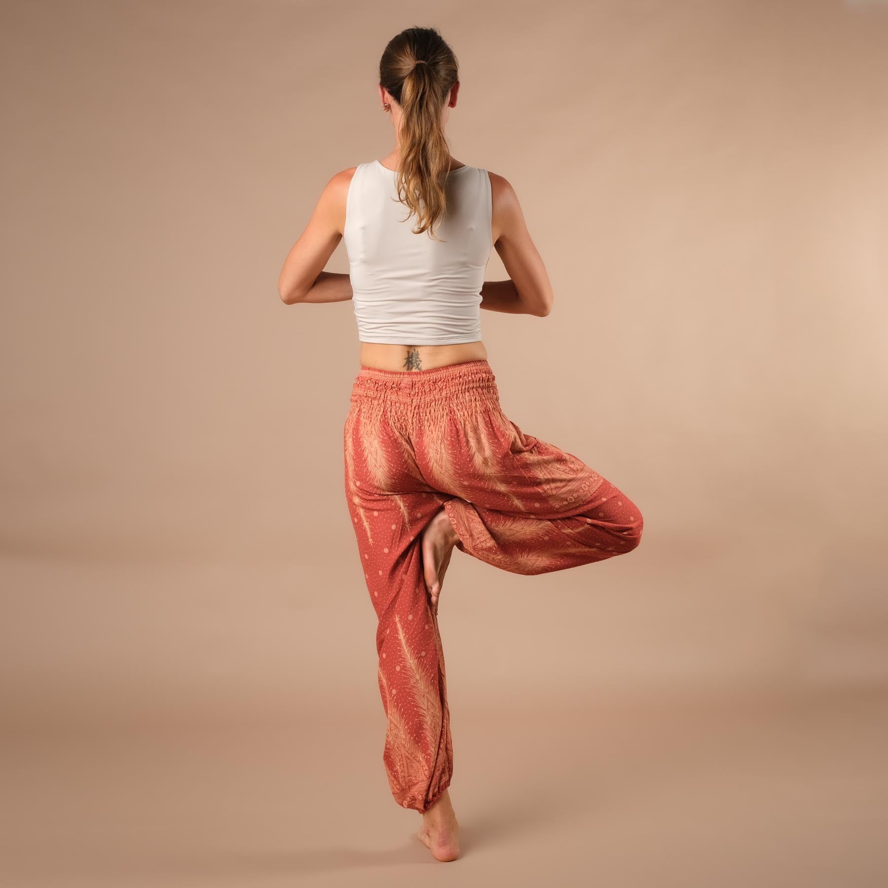 Pantaloni harem, pantaloni harem per lo yoga e il tempo libero arancione bohémien