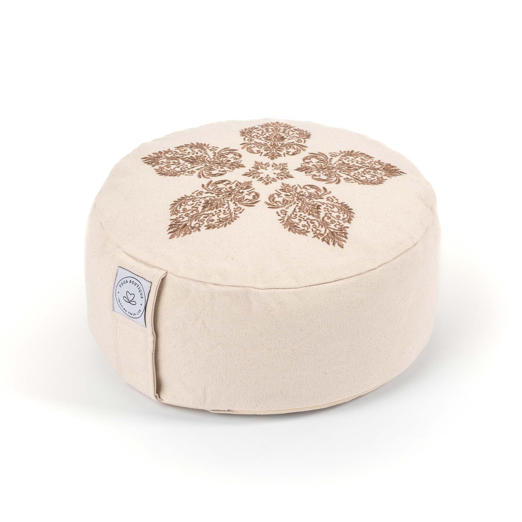Cuscino da meditazione rotondo Fleur-de-Lys marrone