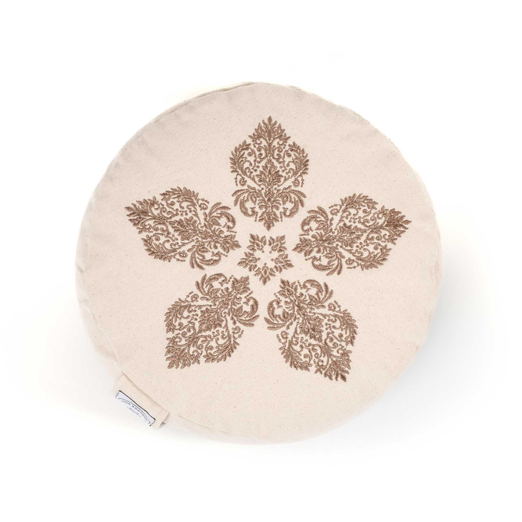 Cuscino da meditazione rotondo Fleur-de-Lys marrone