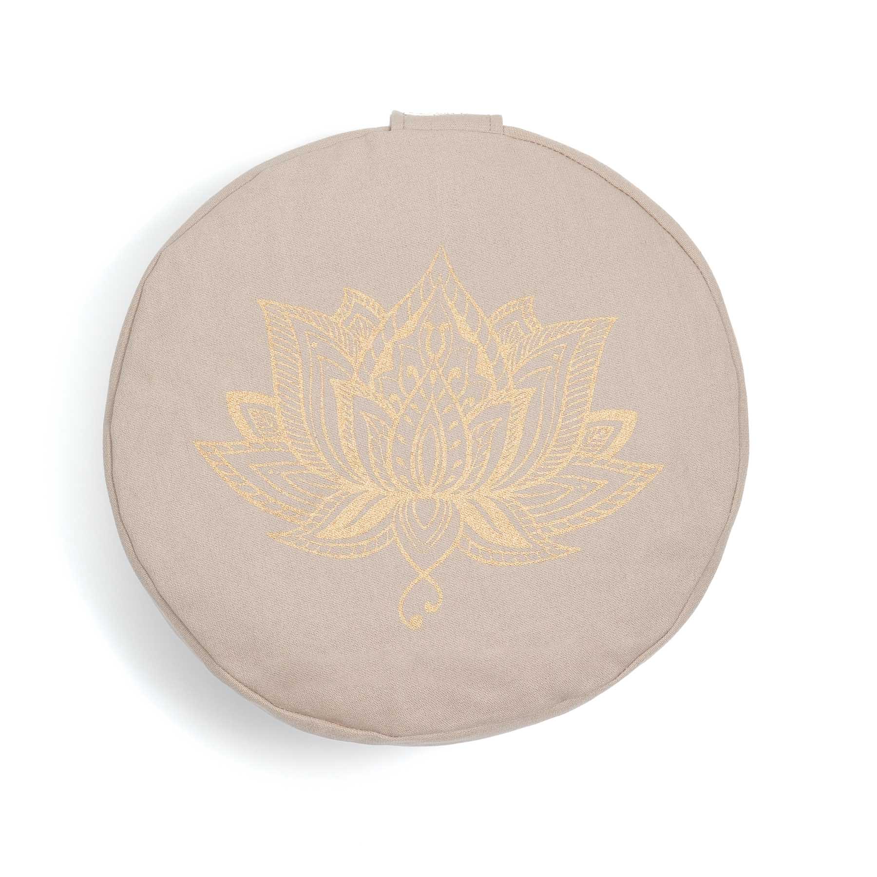Cuscino da meditazione Rotondo Lotus Stampa Oro Sabbia