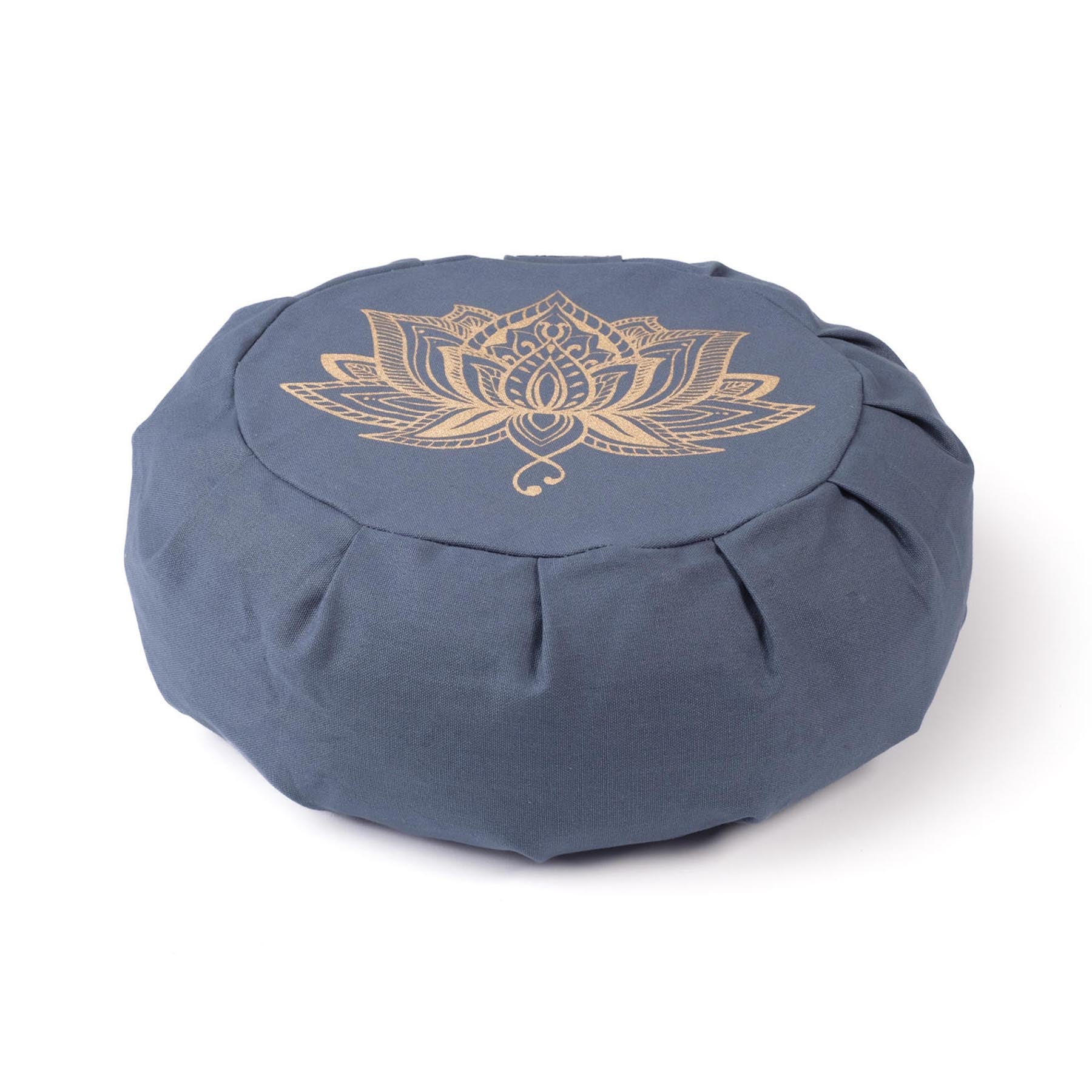 Cuscino da meditazione Zafu Lotus gold Print cotone sostenibile blue-sky