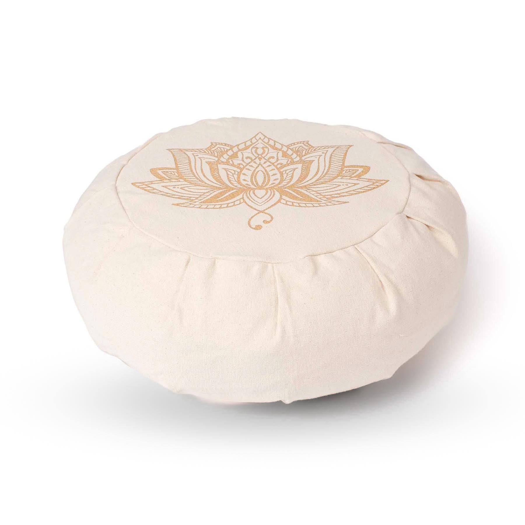 Cuscino da meditazione Zafu Lotus bianco naturale