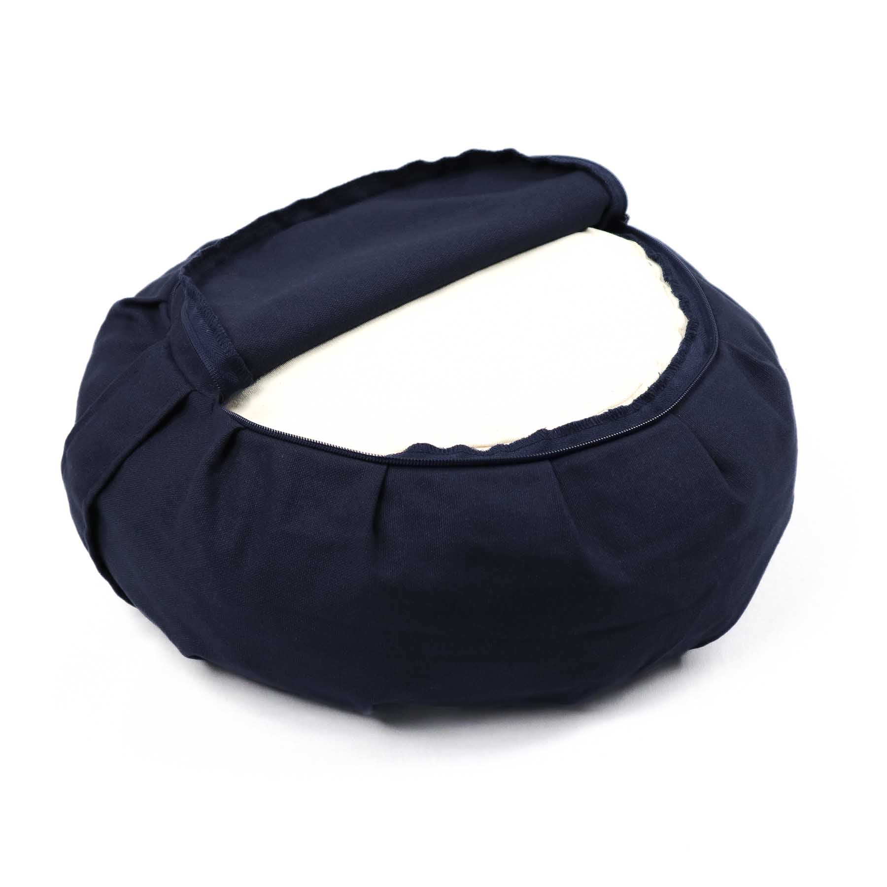 Cuscino da meditazione Zafu uni blu navy