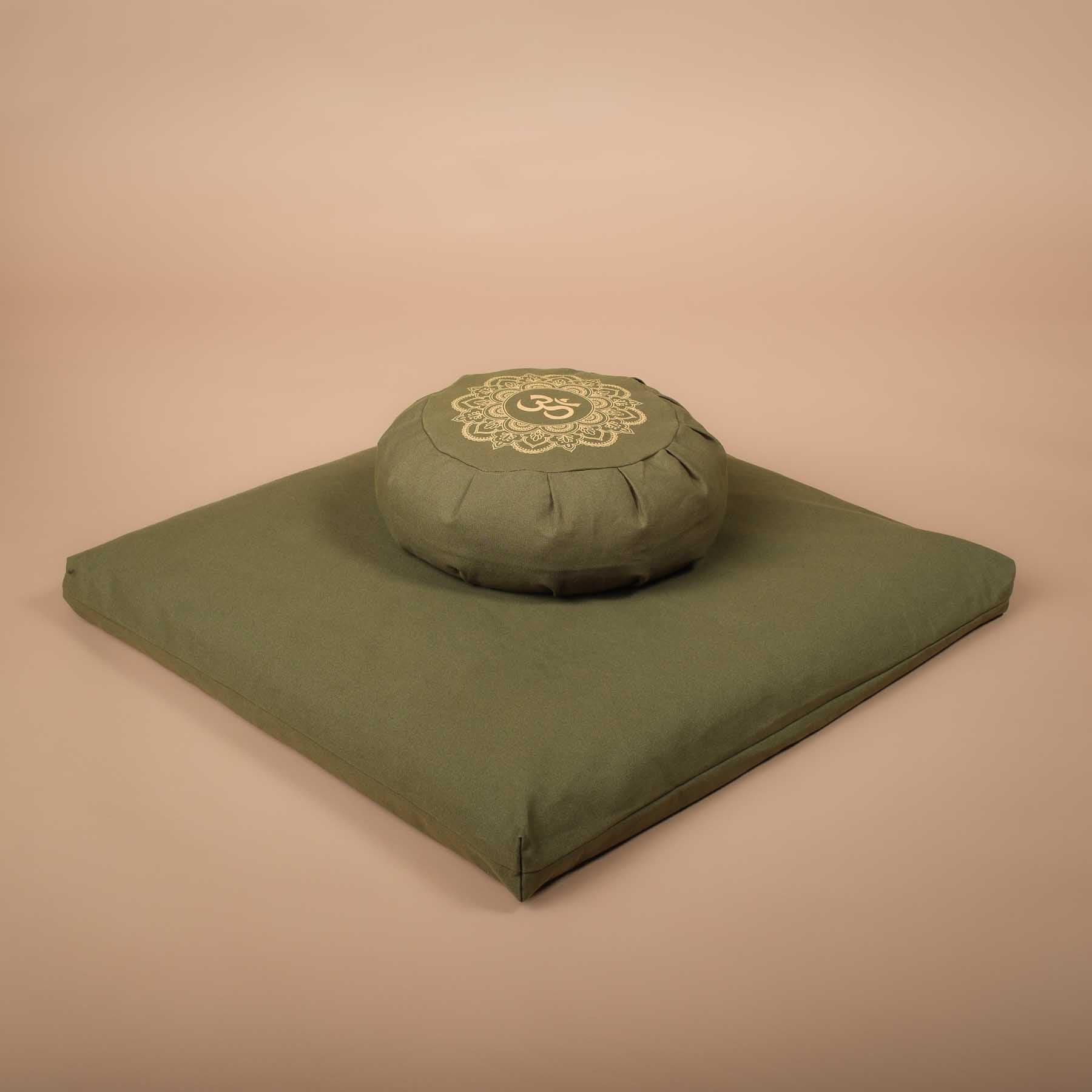 Tappetino da meditazione Zabuton tappetino da meditazione in cotone verde oliva