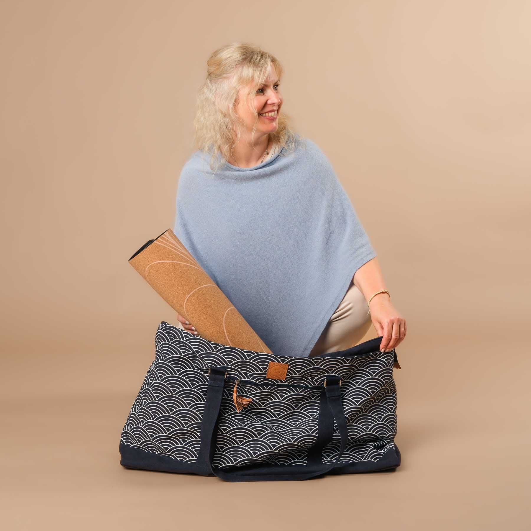 Borsa da yoga grande - Borsa da viaggio Waves navy