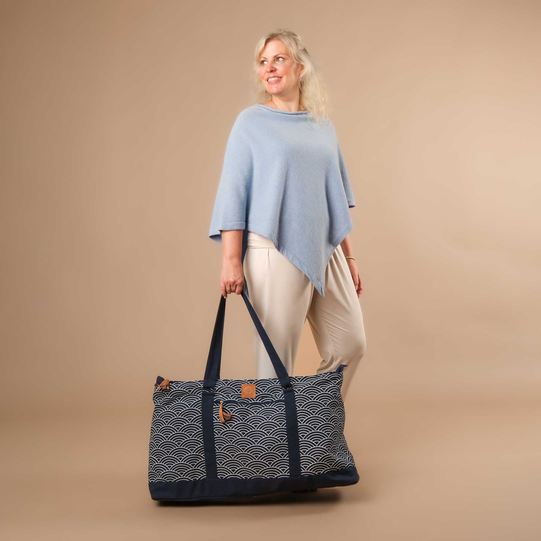Borsa da yoga grande - Borsa da viaggio Waves navy