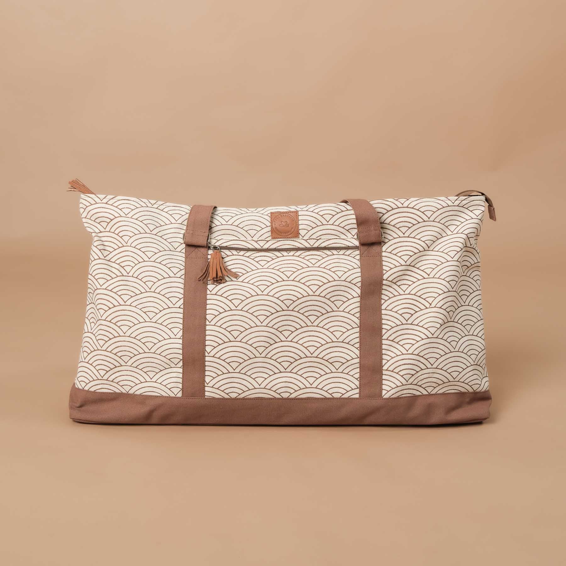 Borsa yoga grande - Borsa da viaggio Waves marrone-terra