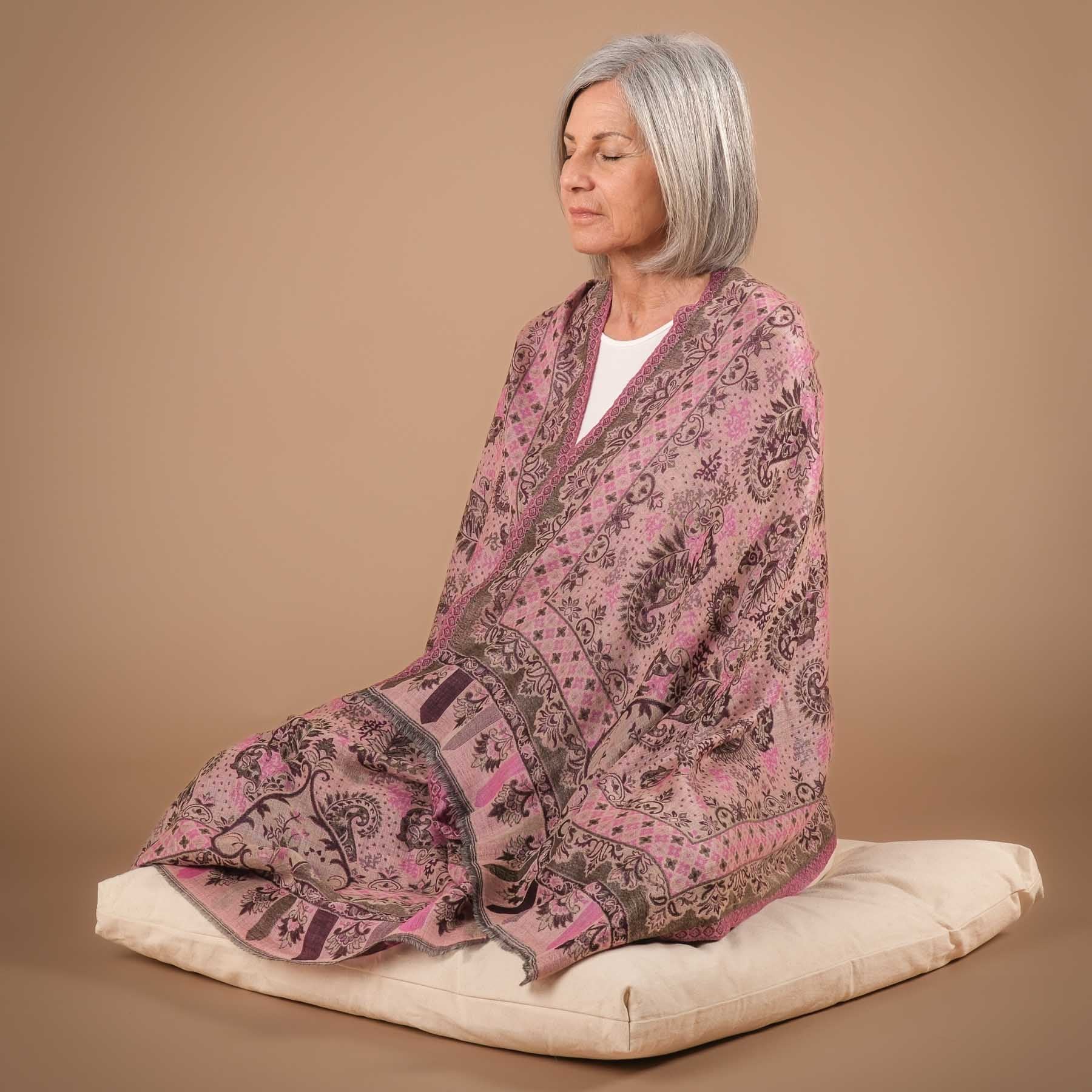 Sciarpa scialle da meditazione in lana fine Princess