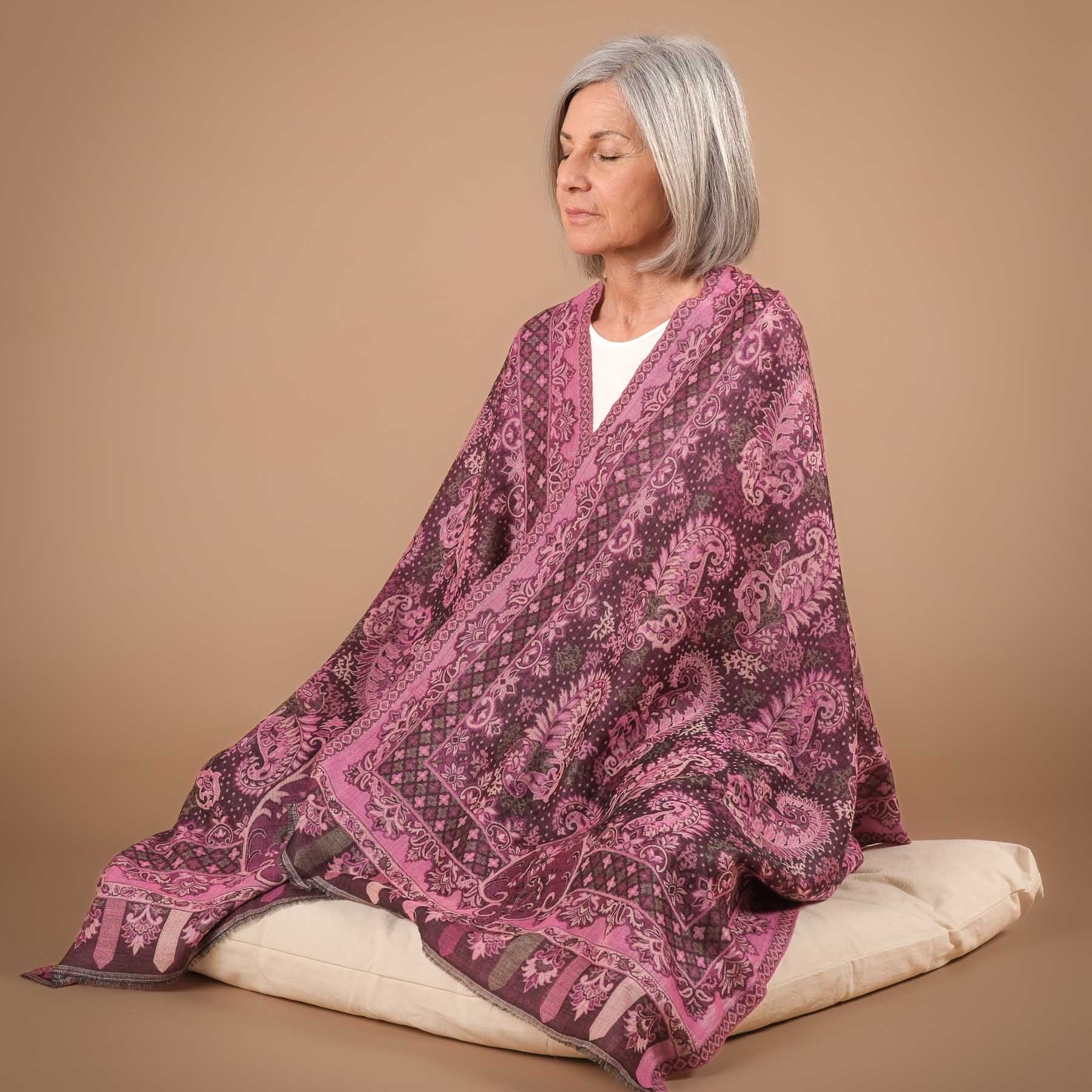 Sciarpa scialle da meditazione in lana fine Princess