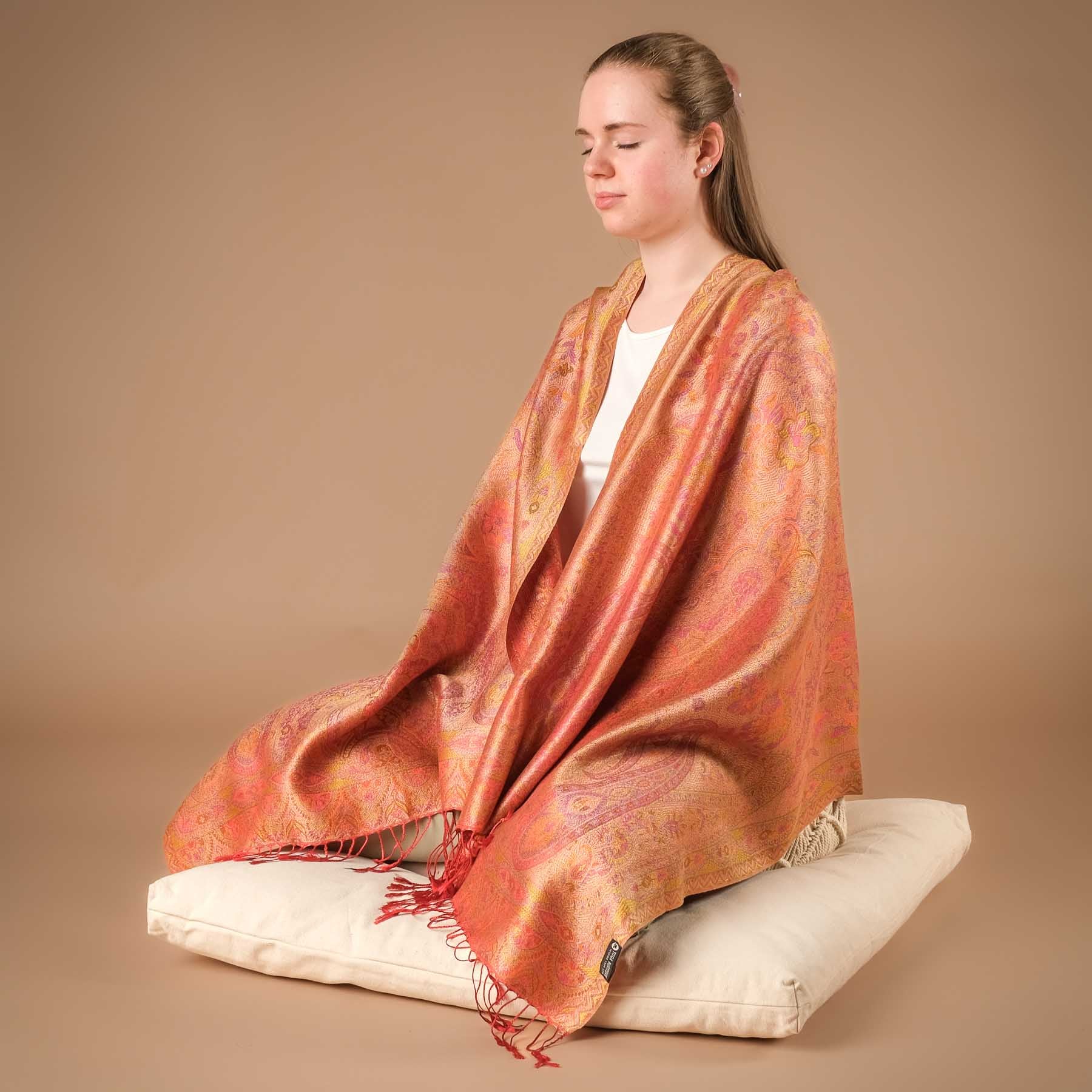 Sciarpa da meditazione in seta Fragola