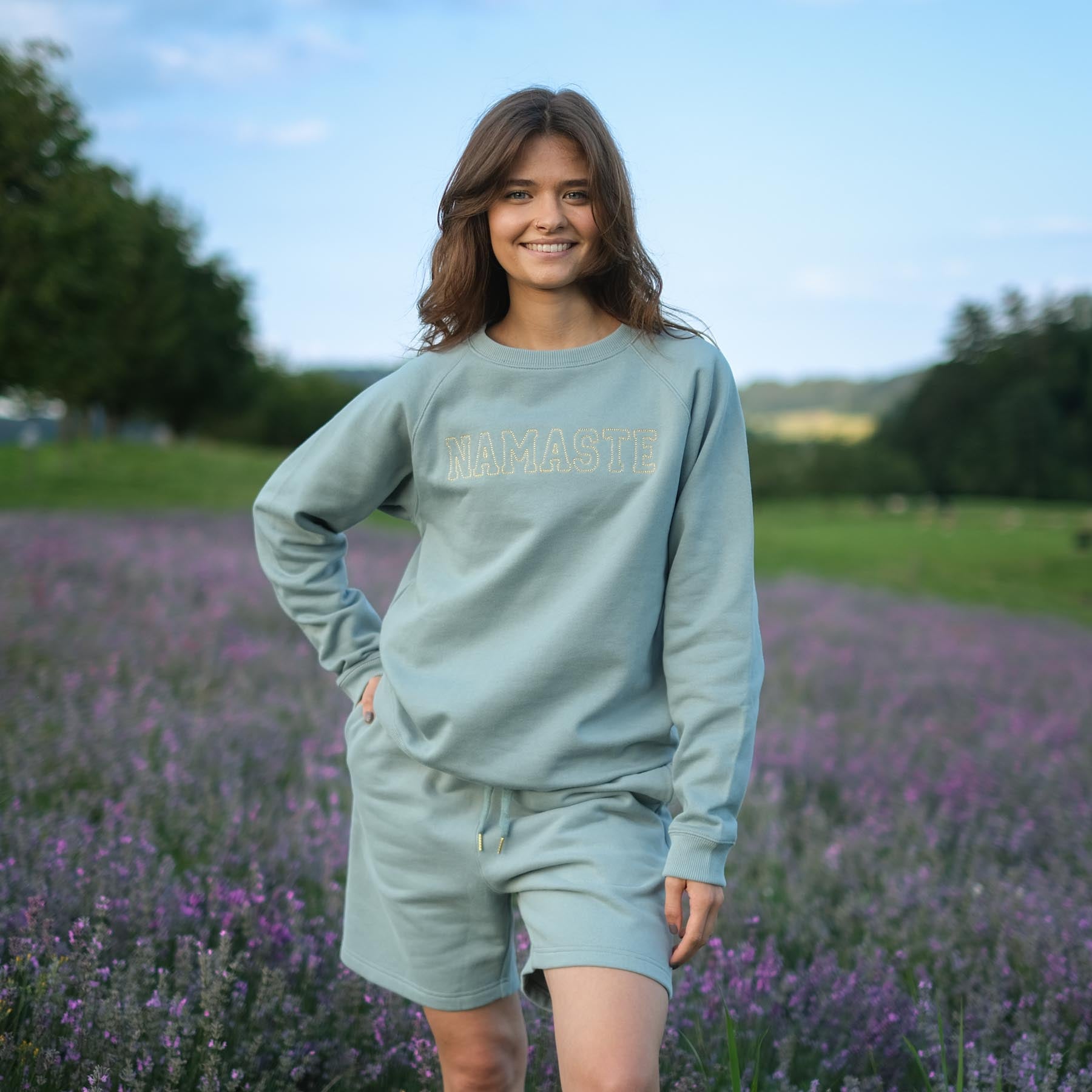 Maglione yoga Namaste menta