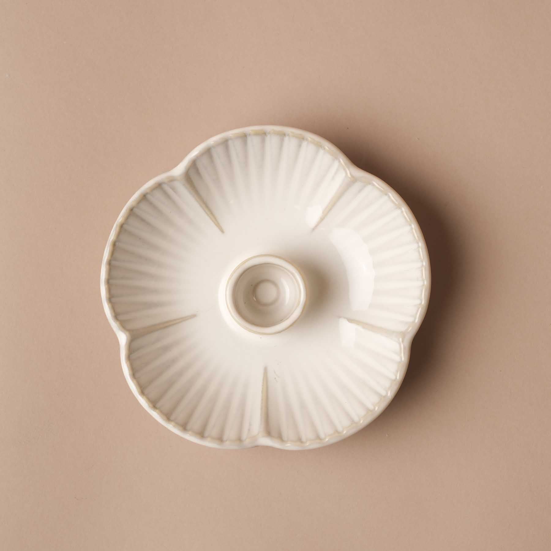 Porta Palo Santo in ceramica beige