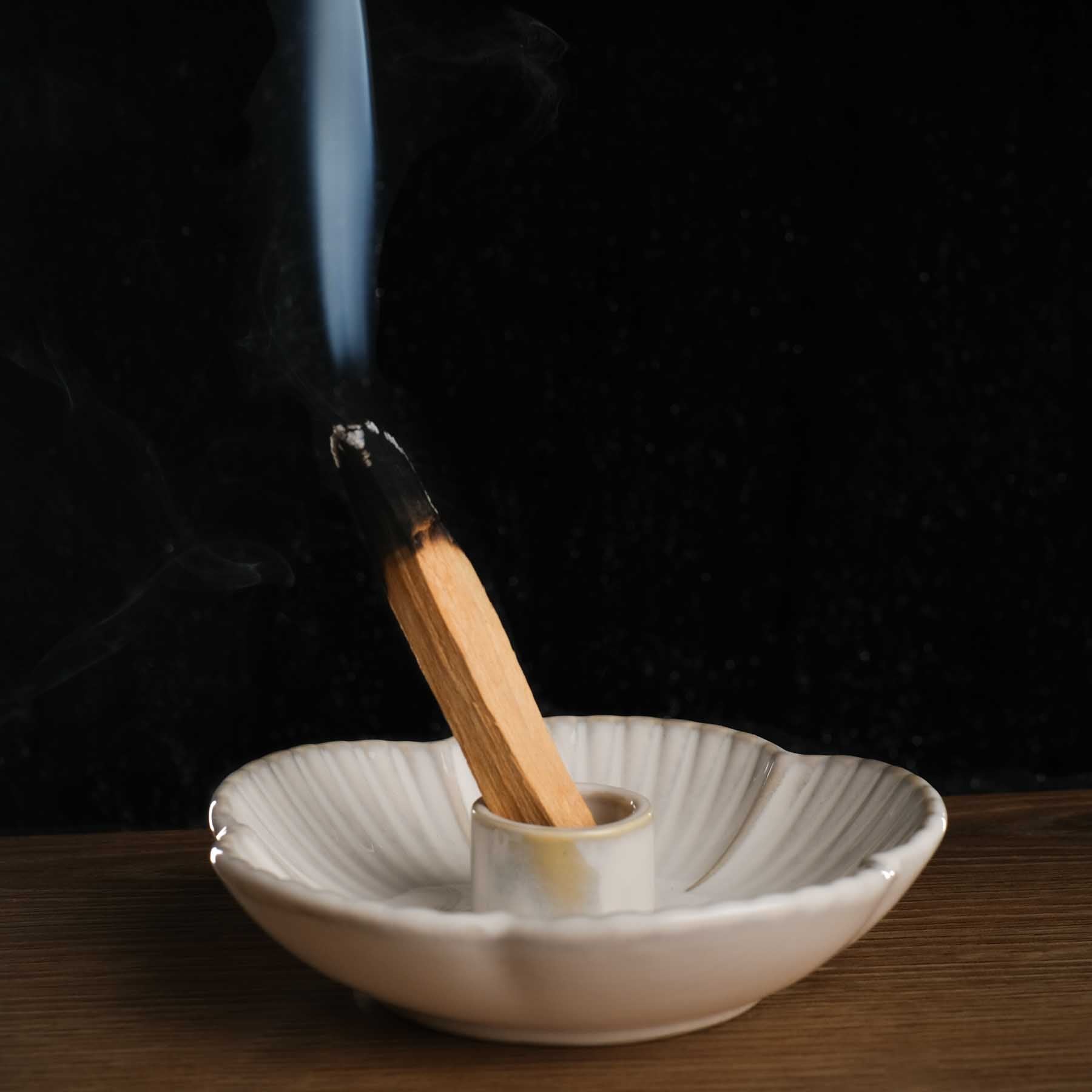 Porta Palo Santo in ceramica beige