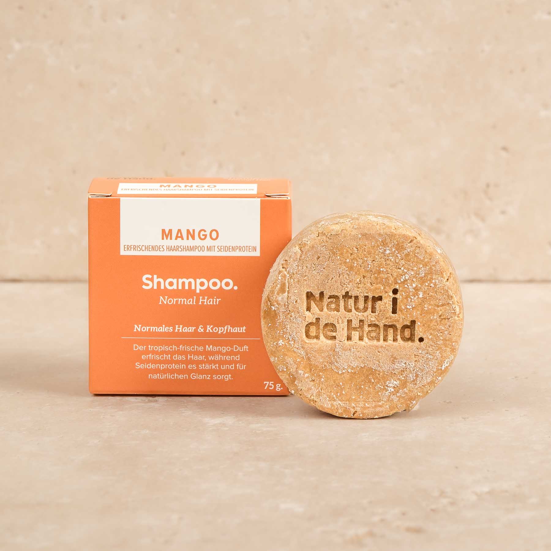Sapone per capelli - Shampoo Bar - Mango. I migliori ingredienti per tutta la famiglia, prodotti in Svizzera.