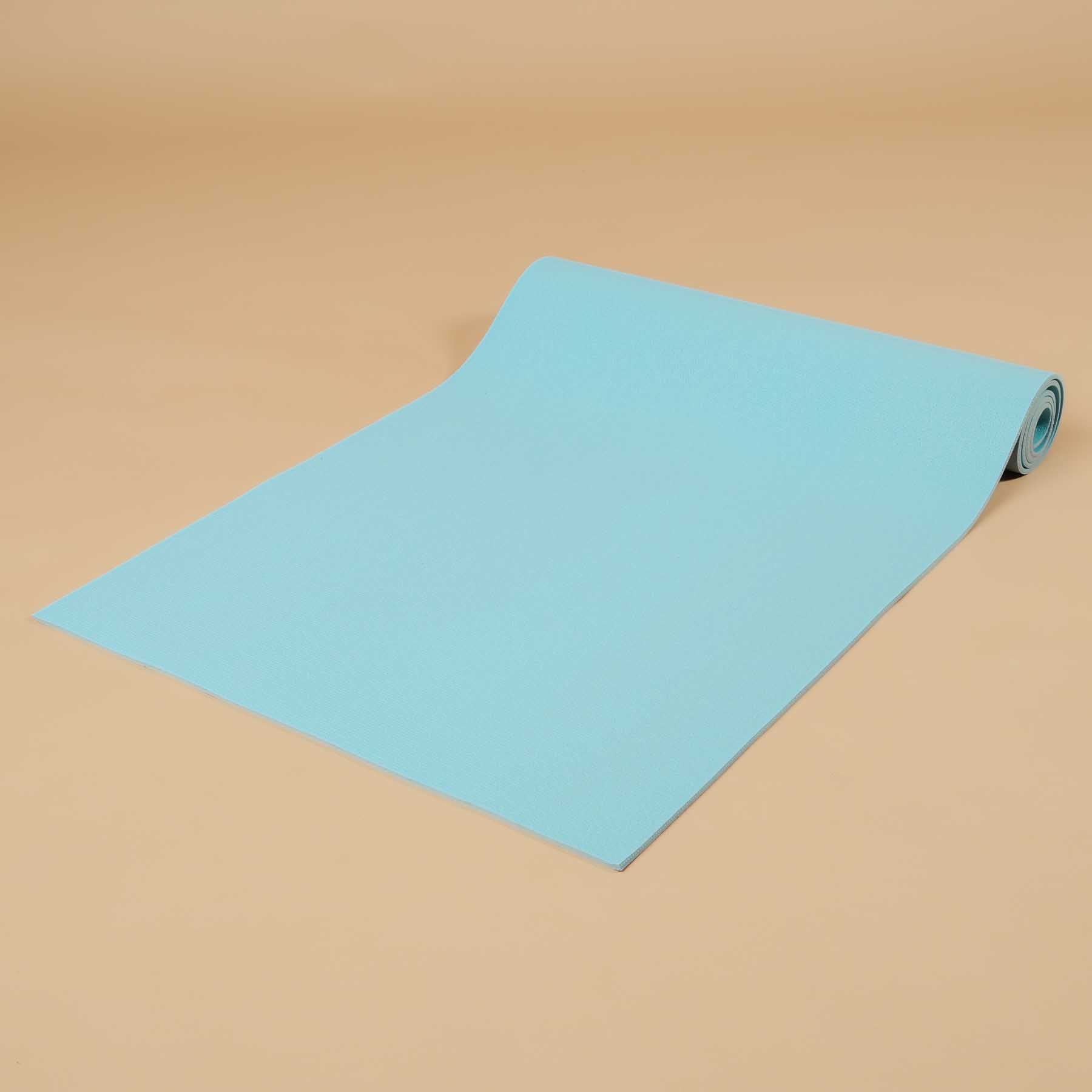 Tappetino yoga da studio in PVC azzurro