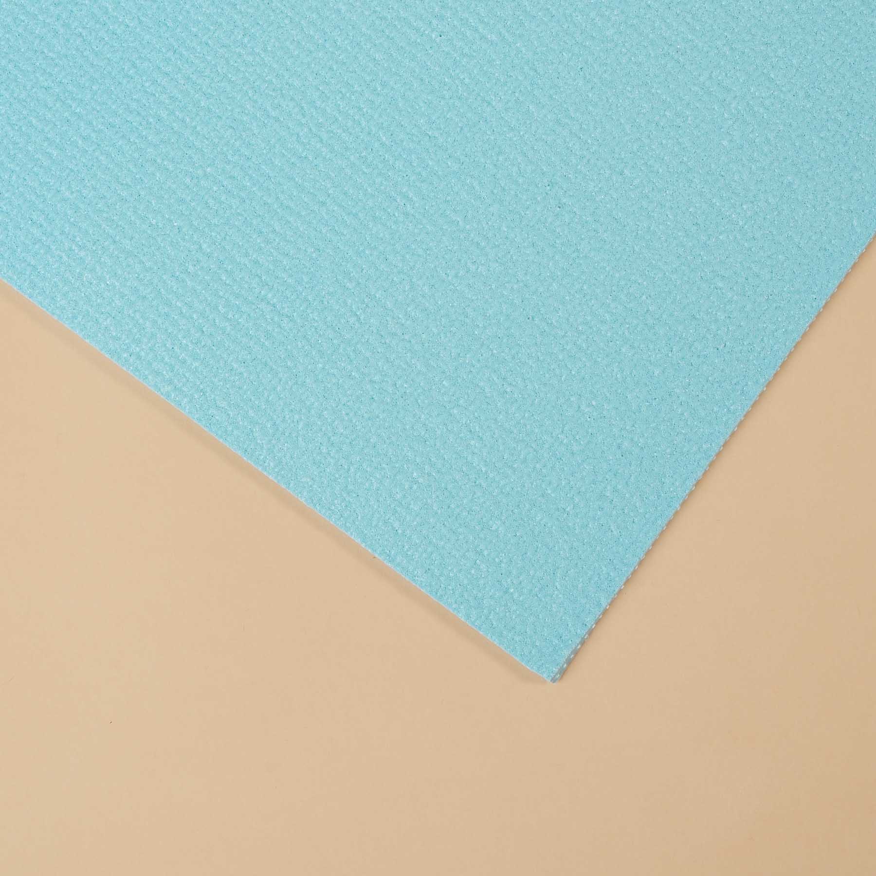 Tappetino yoga da studio in PVC azzurro