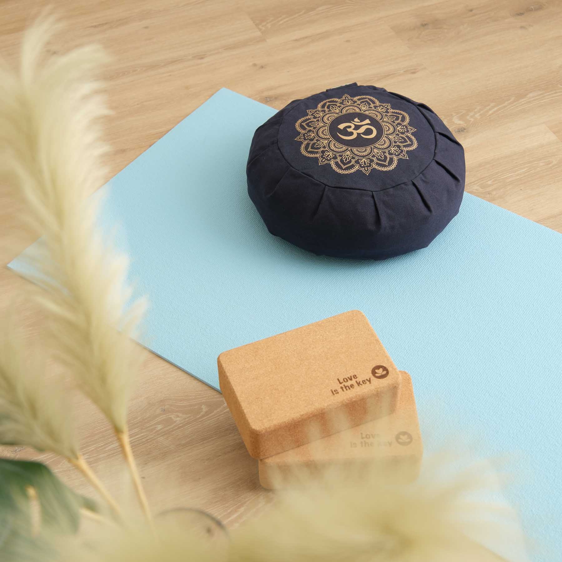 Tappetino yoga da studio in PVC azzurro