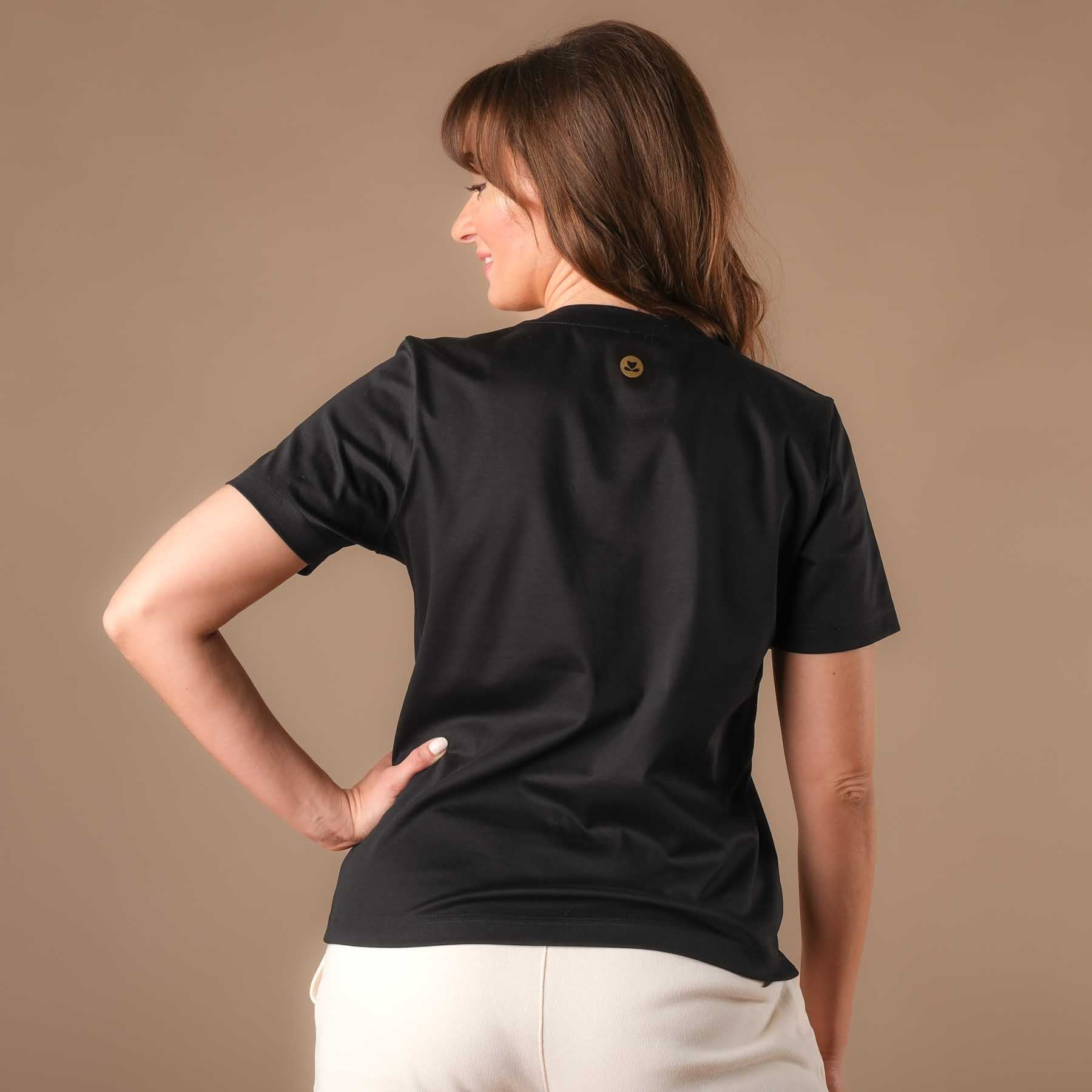 Maglietta Yoga Elegance a maniche corte nera