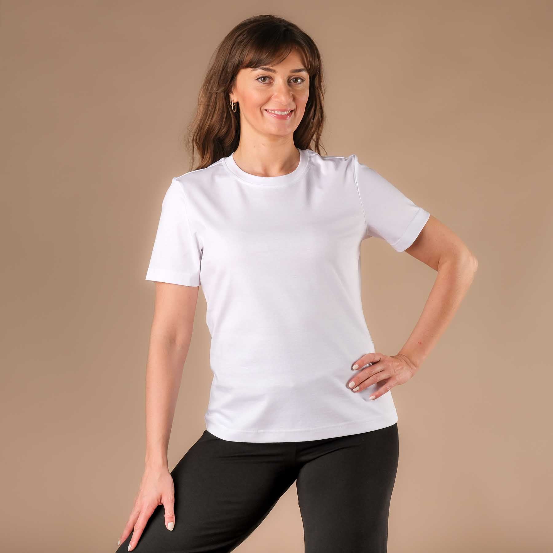 Maglietta Yoga Elegance a maniche corte bianca