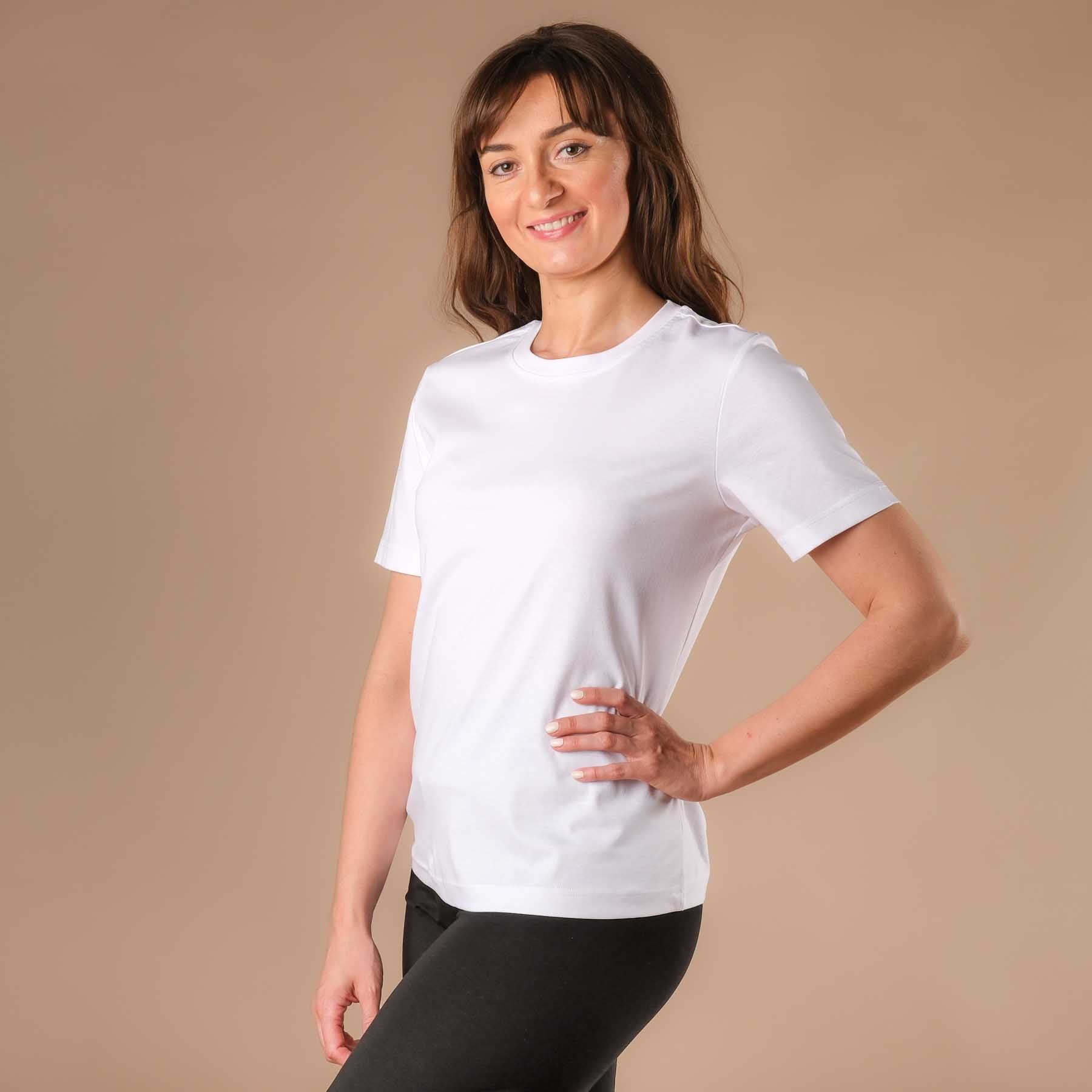 Maglietta Yoga Elegance a maniche corte bianca