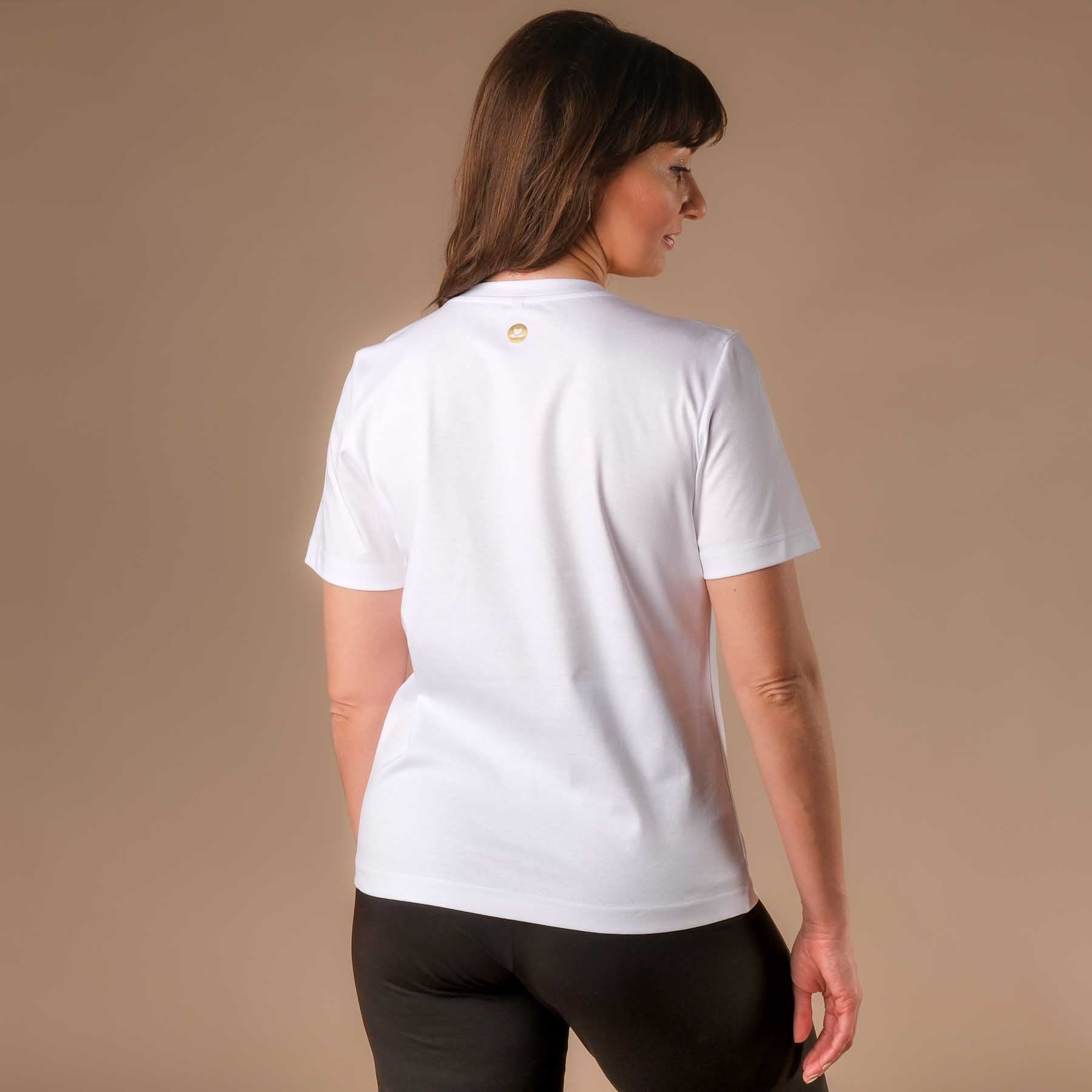 Maglietta Yoga Elegance a maniche corte bianca