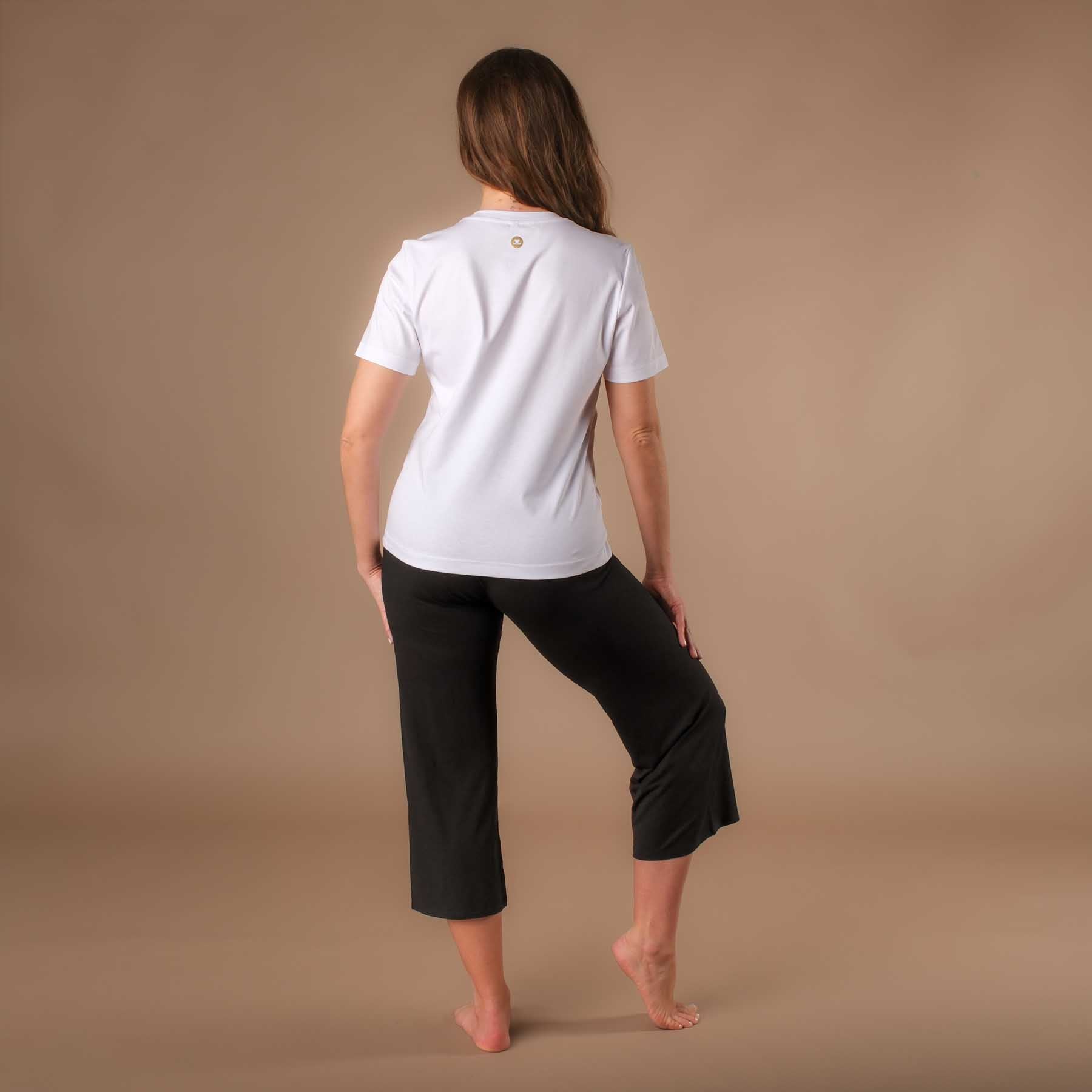 Maglietta Yoga Elegance a maniche corte bianca