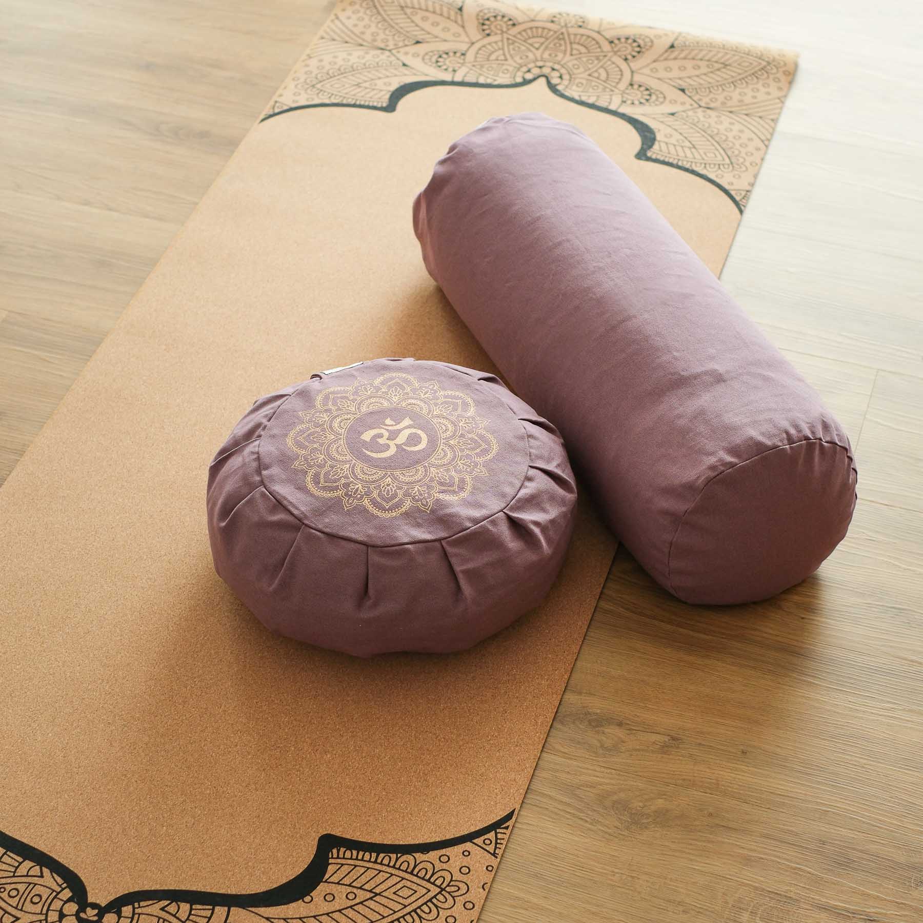 Cuscino yoga in cotone uni lavanda