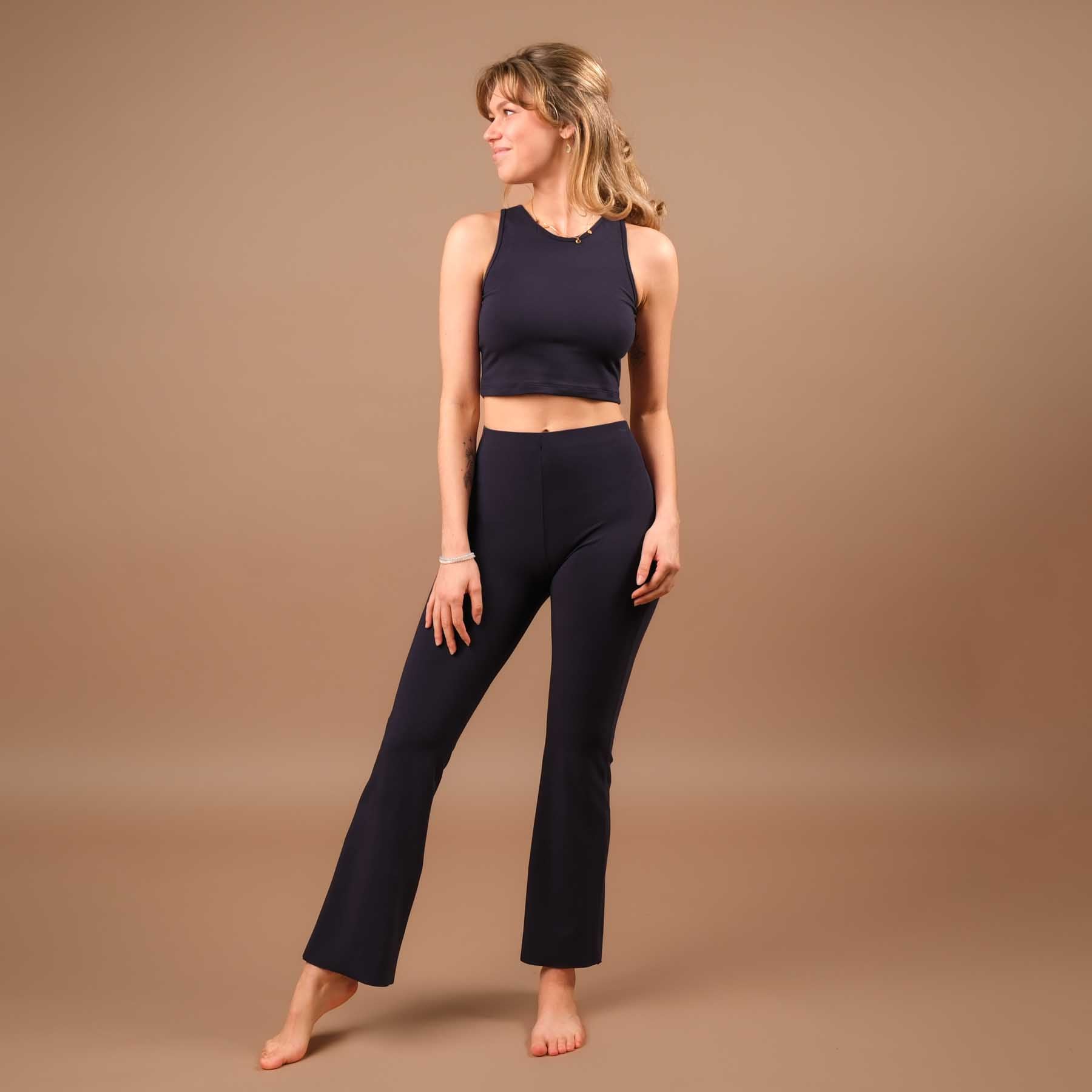 Yoga Crop Top Daniela blu navy