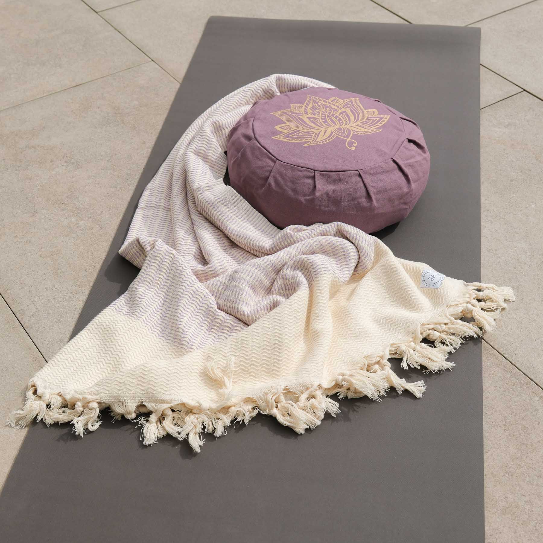 Coperta yoga Relax in cotone organico viola