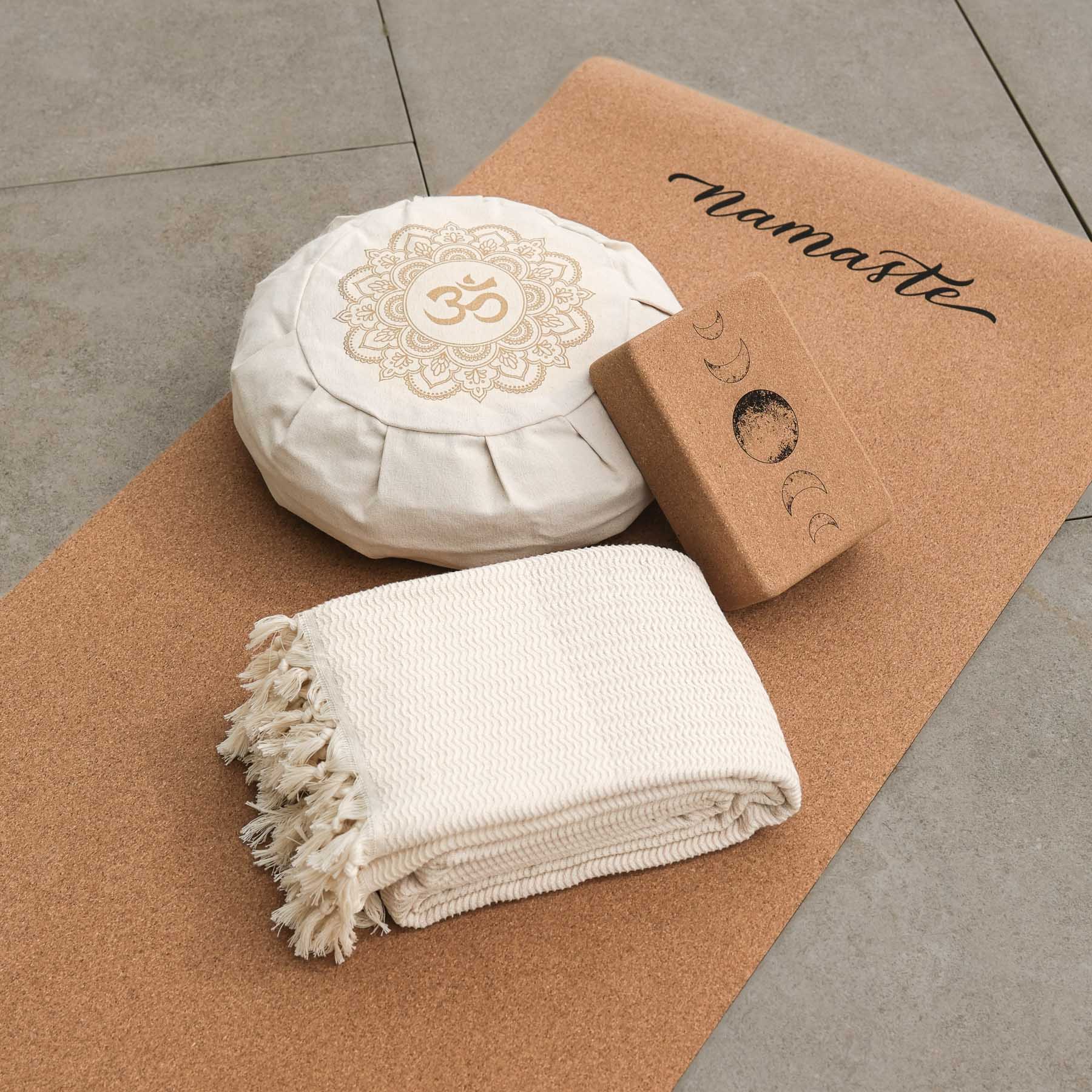 Coperta yoga Relax in cotone organico sabbia