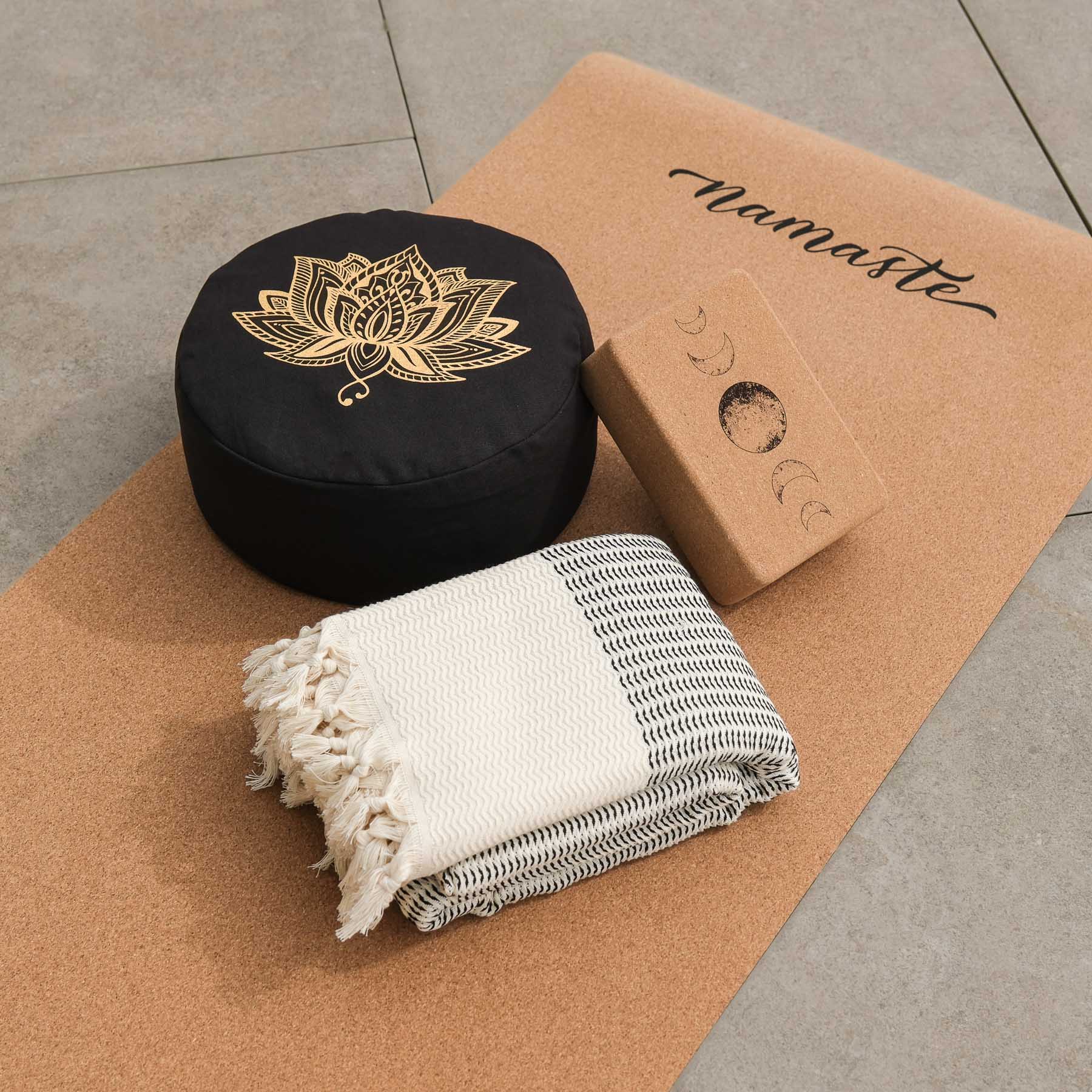 Coperta yoga Relax in cotone organico nero