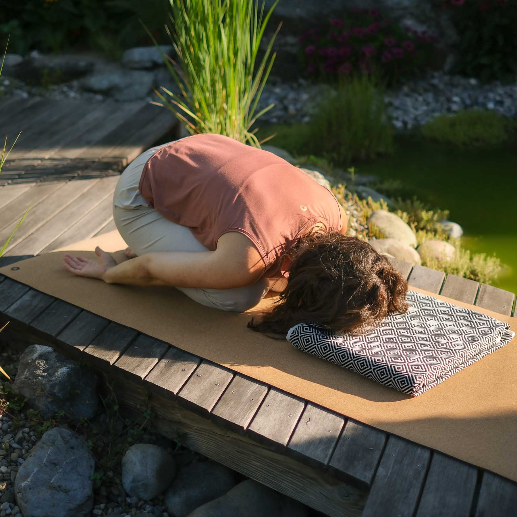 Coperta da yoga in cotone organico nero