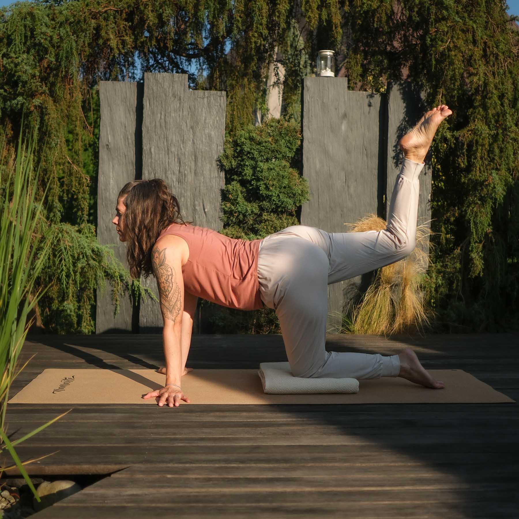 Coperta yoga in cotone organico naturale bianco