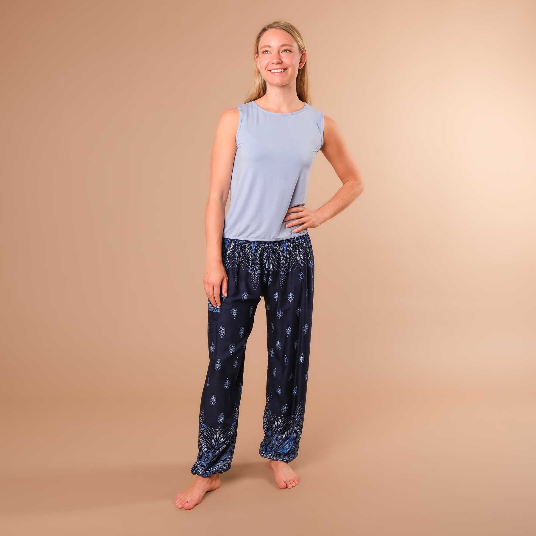 Pantaloni harem da yoga Bliss navy