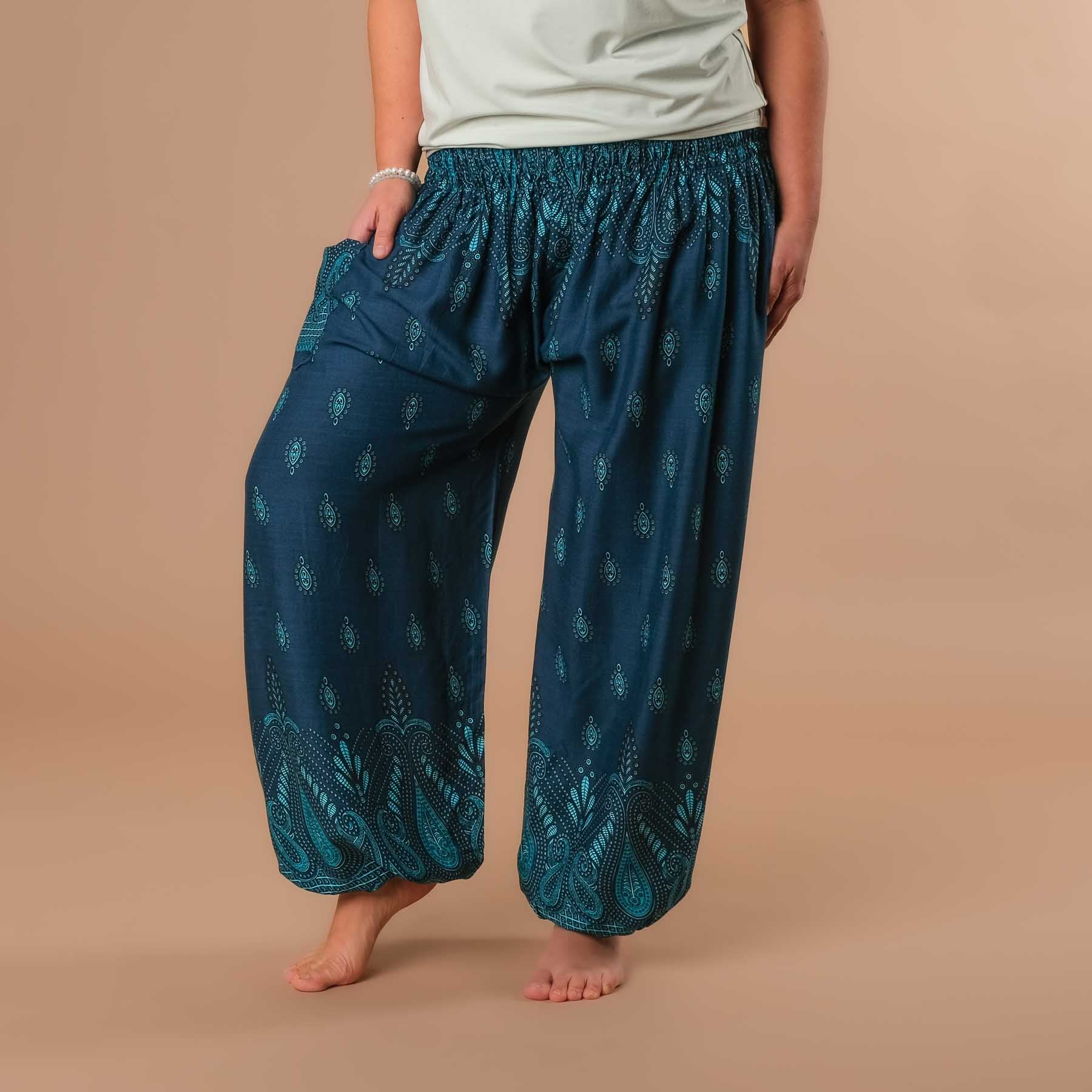 Pantaloni harem da yoga Bliss petrol