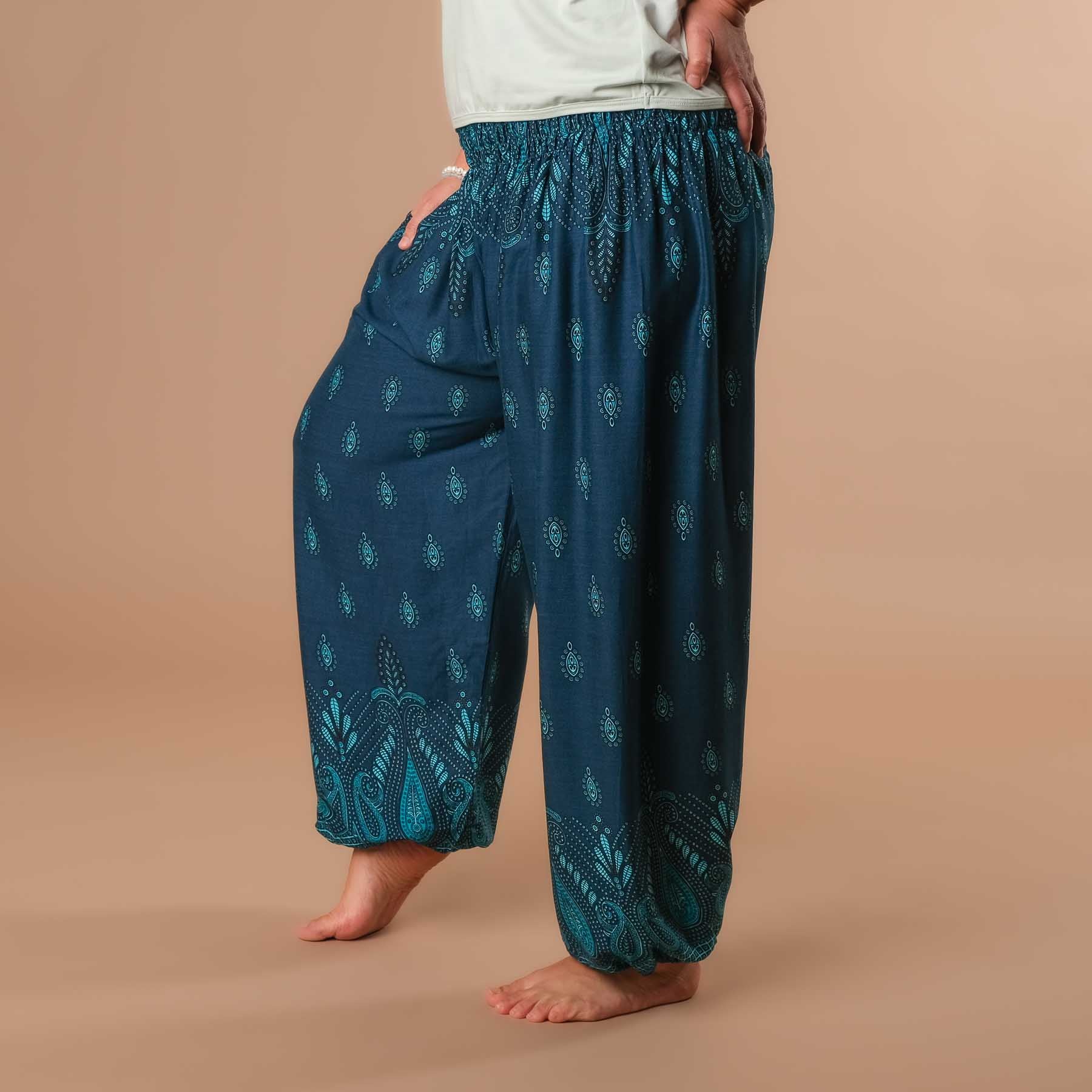 Pantaloni harem da yoga Bliss petrol