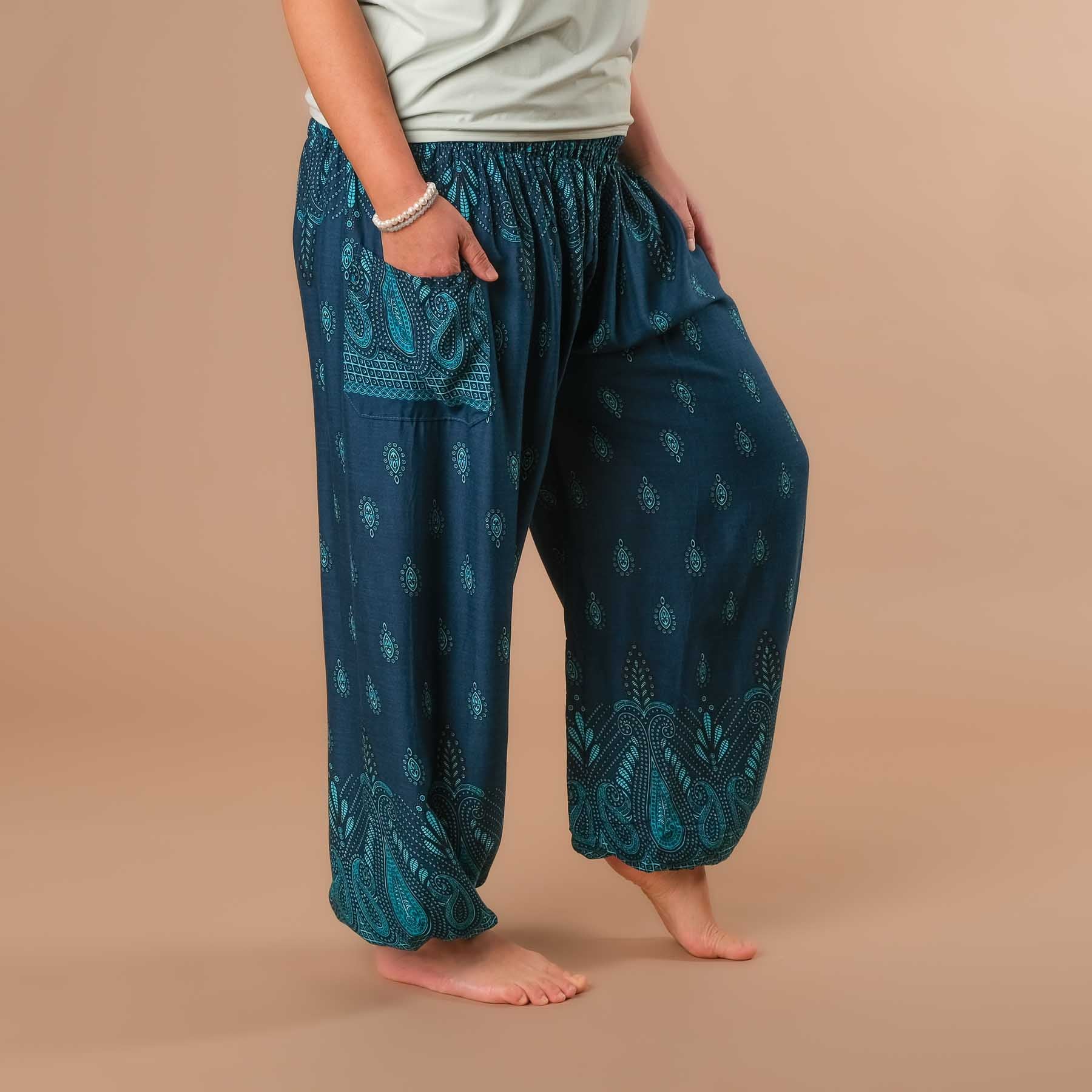 Pantaloni harem da yoga Bliss petrol