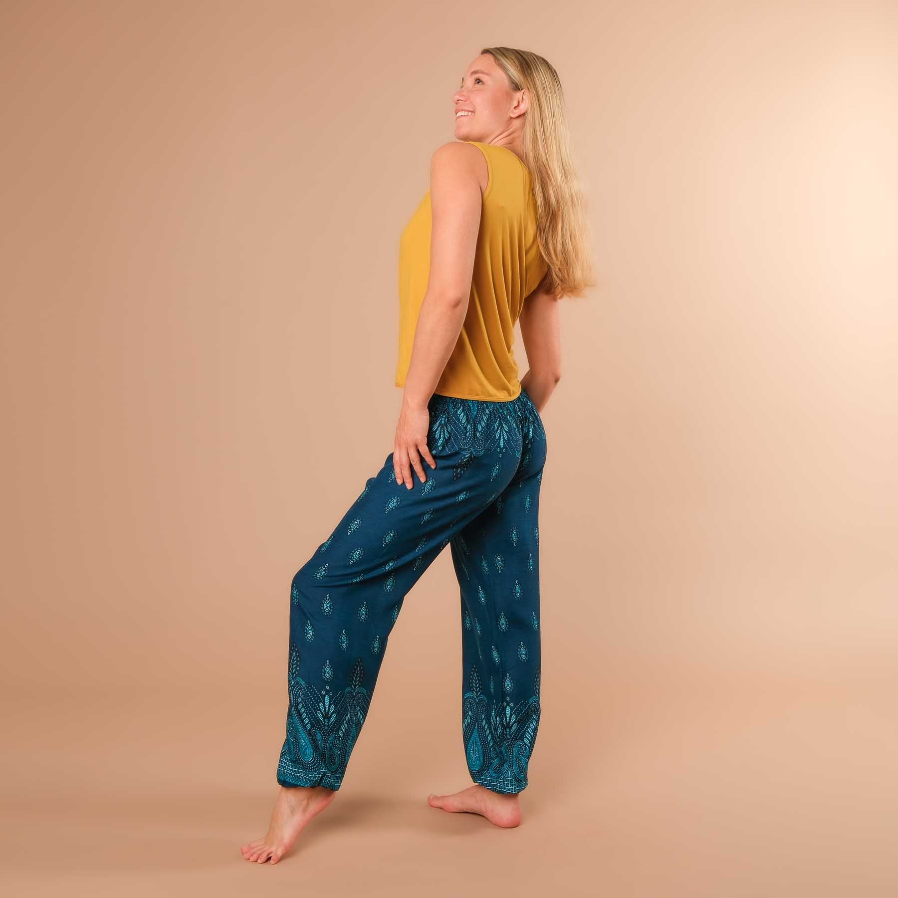 Pantaloni harem da yoga Bliss petrol