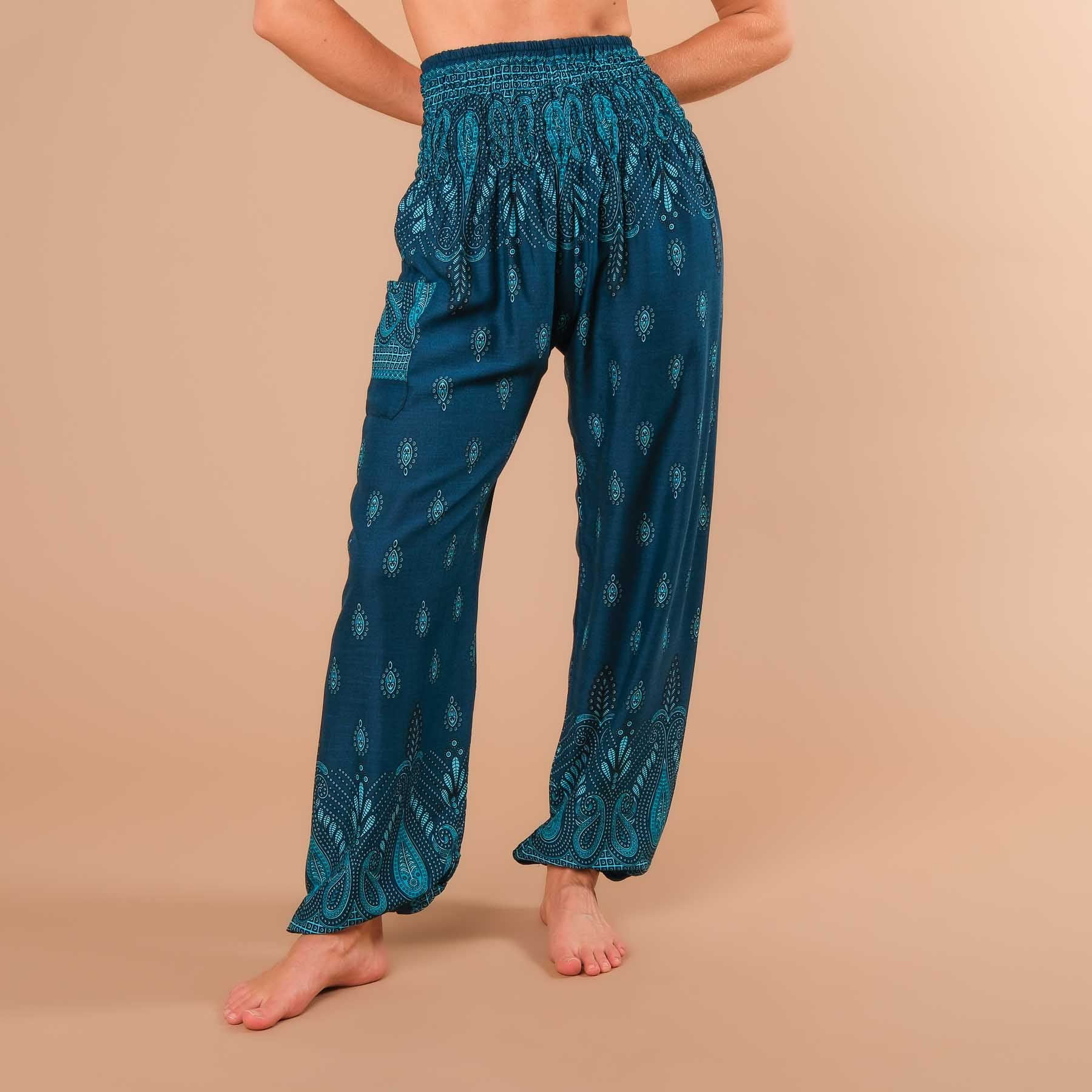 Pantaloni harem da yoga Bliss petrol