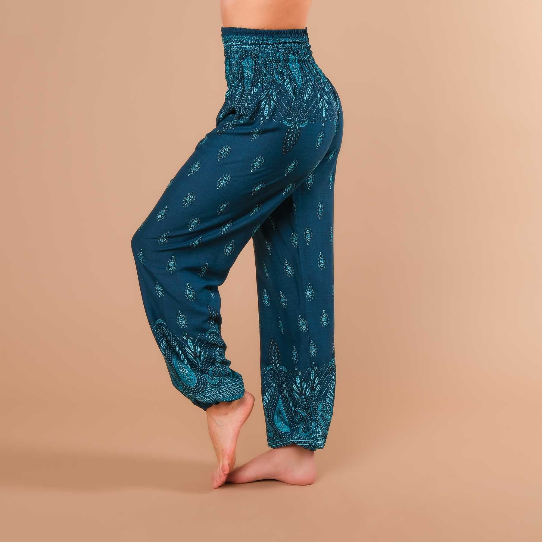 Pantaloni harem da yoga Bliss petrol