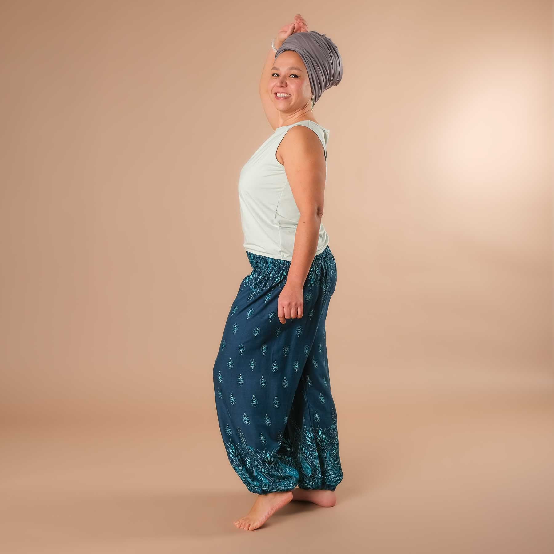 Pantaloni harem da yoga Bliss petrol