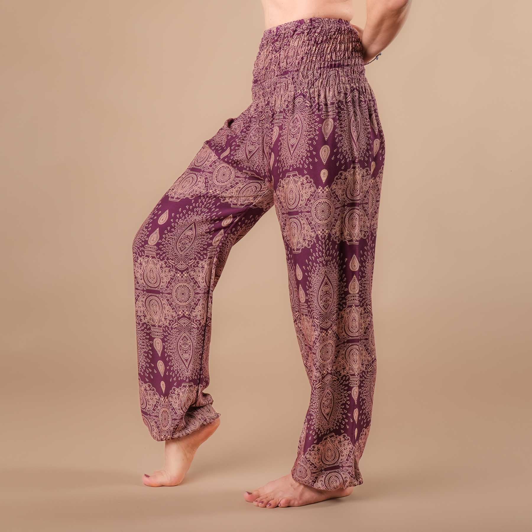 Pantaloni harem da yoga Dream plum