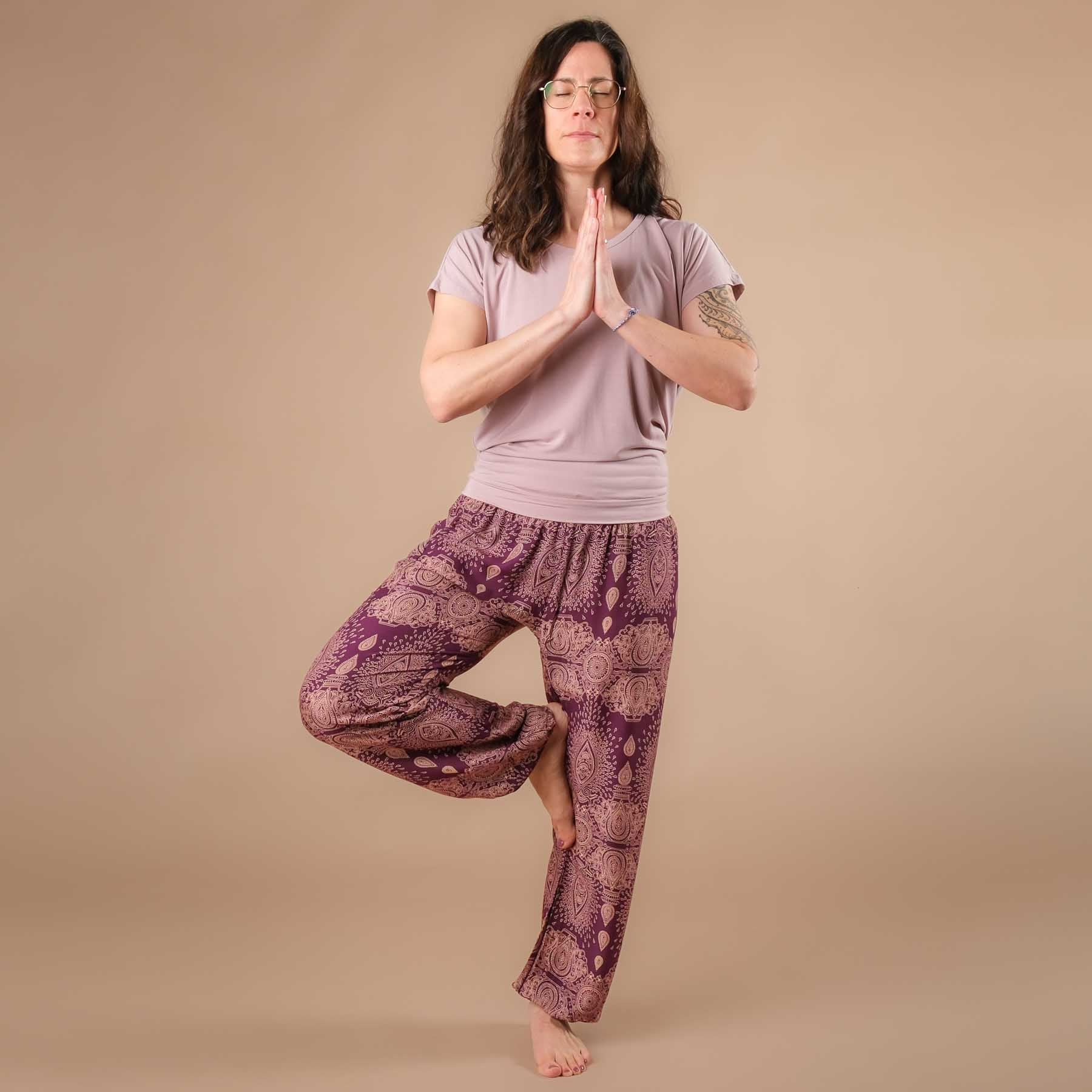 Pantaloni harem da yoga Dream plum
