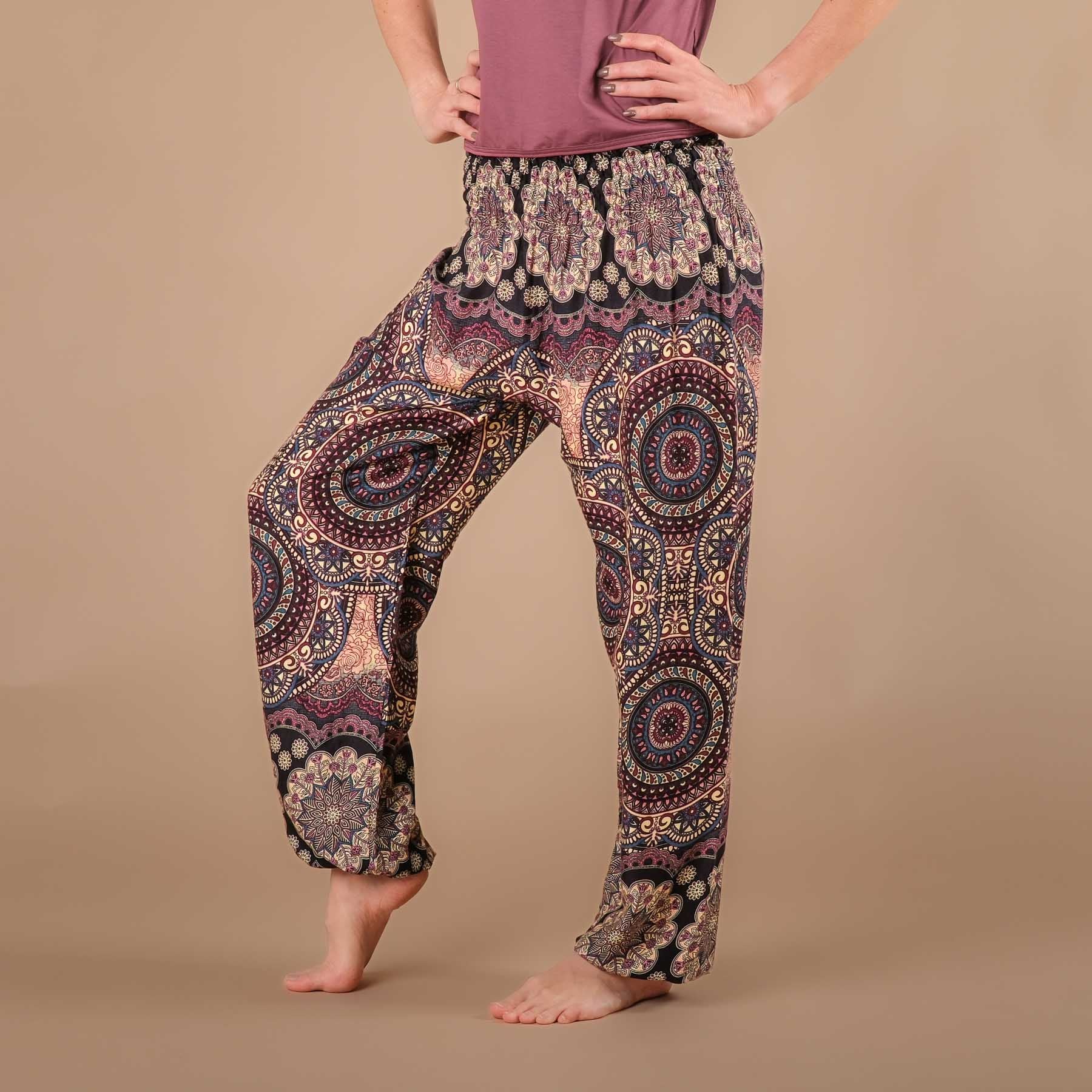 Pantaloni harem yoga Fantasy plum