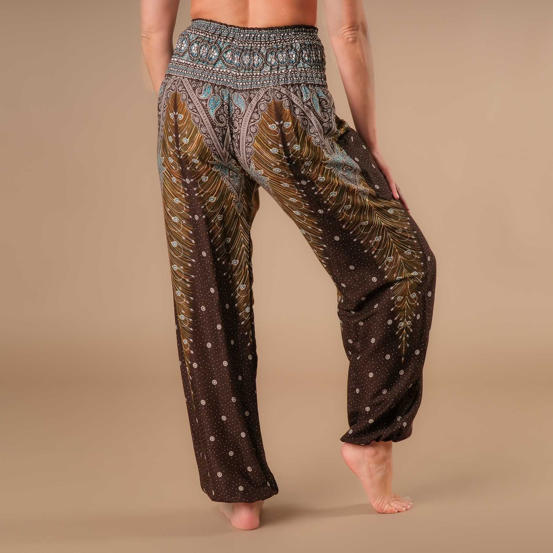 Pantaloni Yoga Harem Piuma marrone