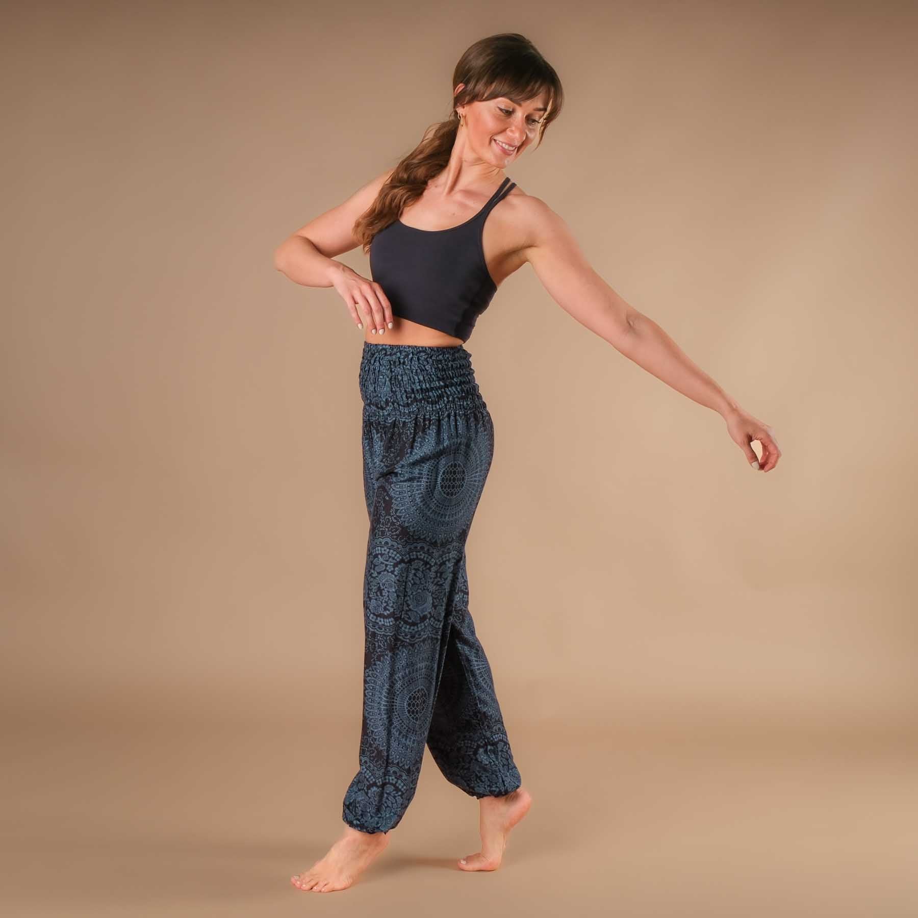 Yoga Harem Pantaloni Boho Pantaloni dell'estate indiana nero