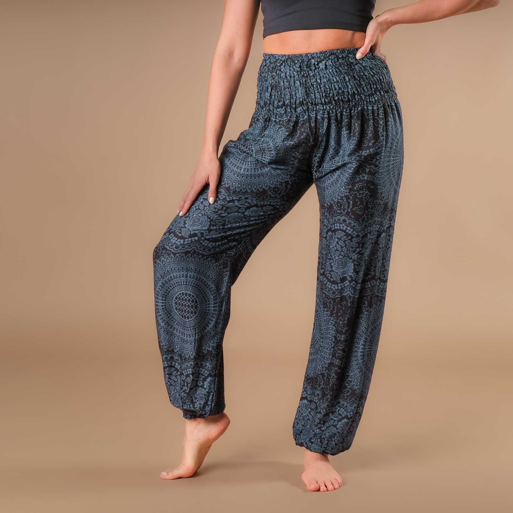 Yoga Harem Pantaloni Boho Pantaloni dell'estate indiana nero