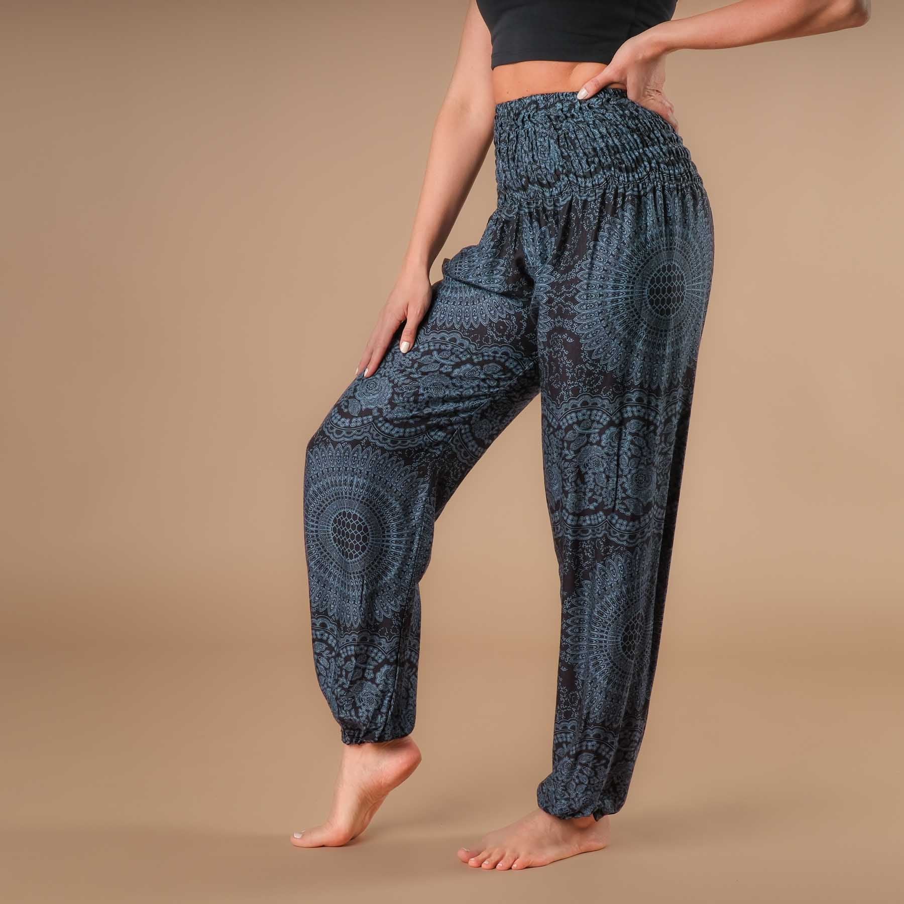 Yoga Harem Pantaloni Boho Pantaloni dell'estate indiana nero